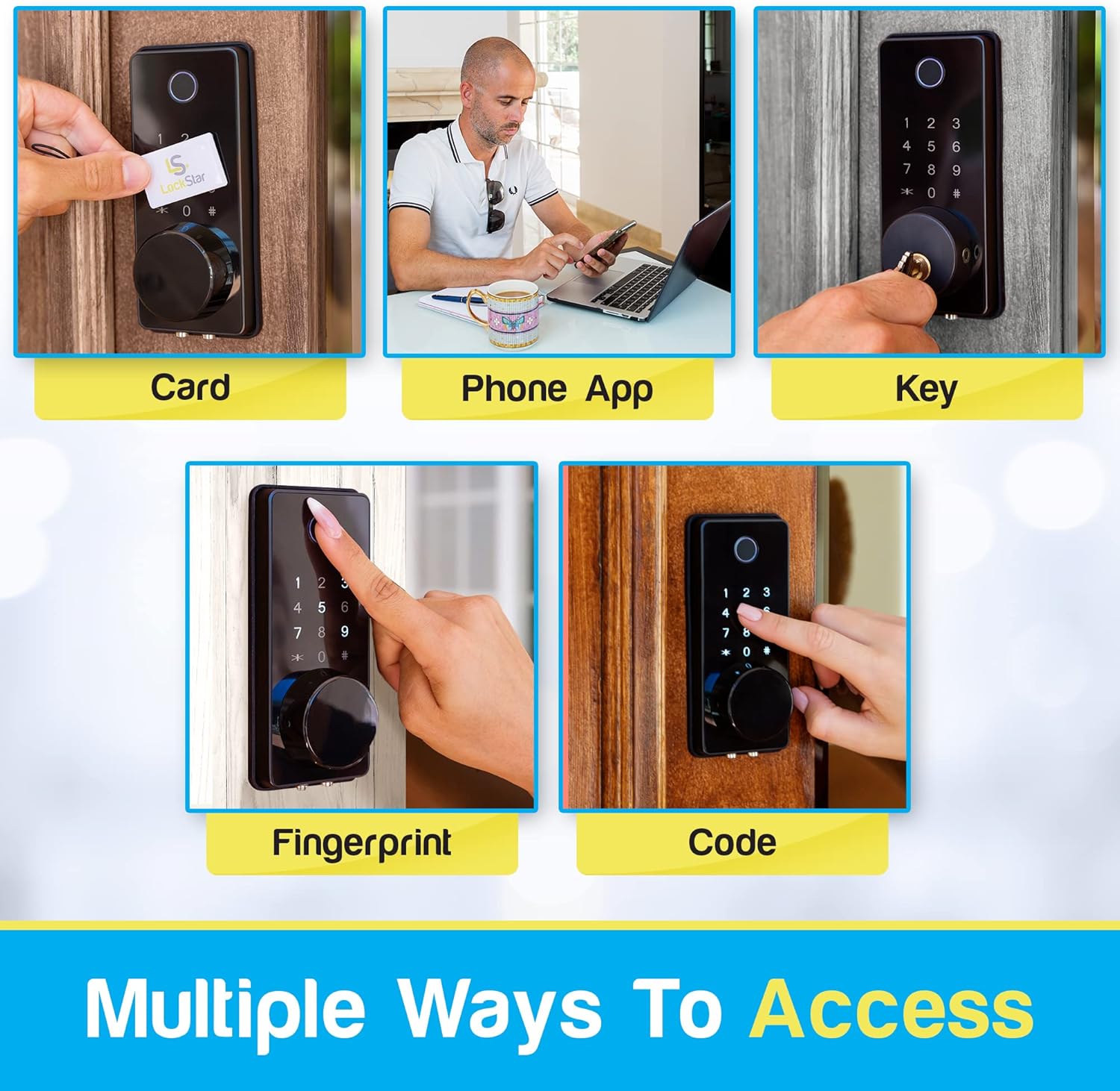 Lockstar Smart Deadbolt with Keyless Multiple Entry Methods