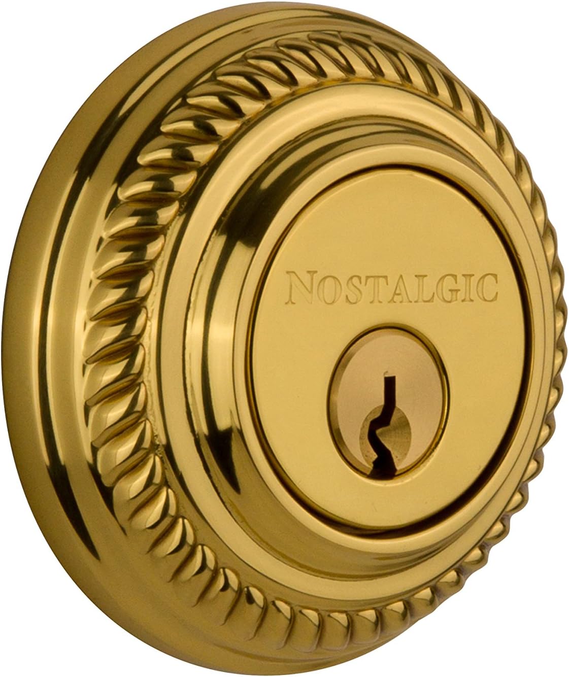 Nostalgic Warehouse Rope Rosette Deadbolt Polished Brass