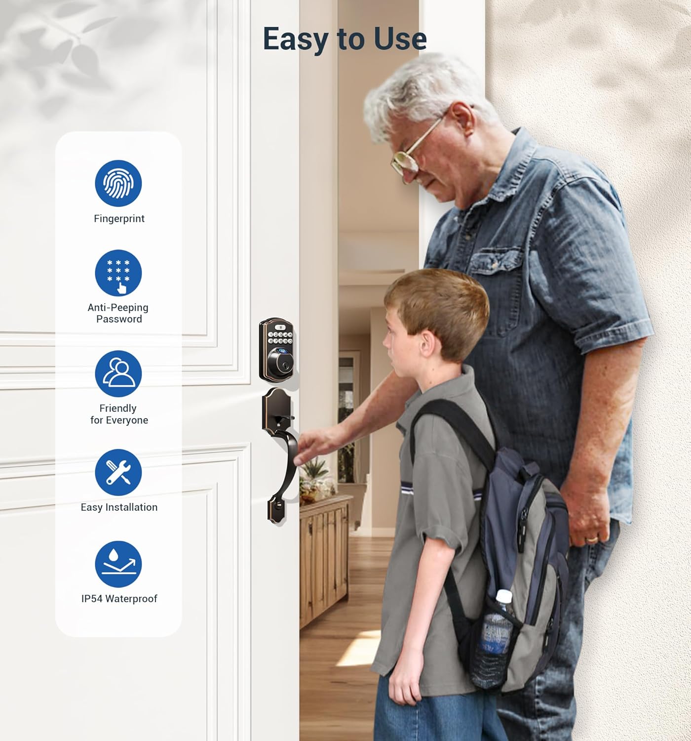 Seamless Front Door Lock with Oil Rubbed Bronze