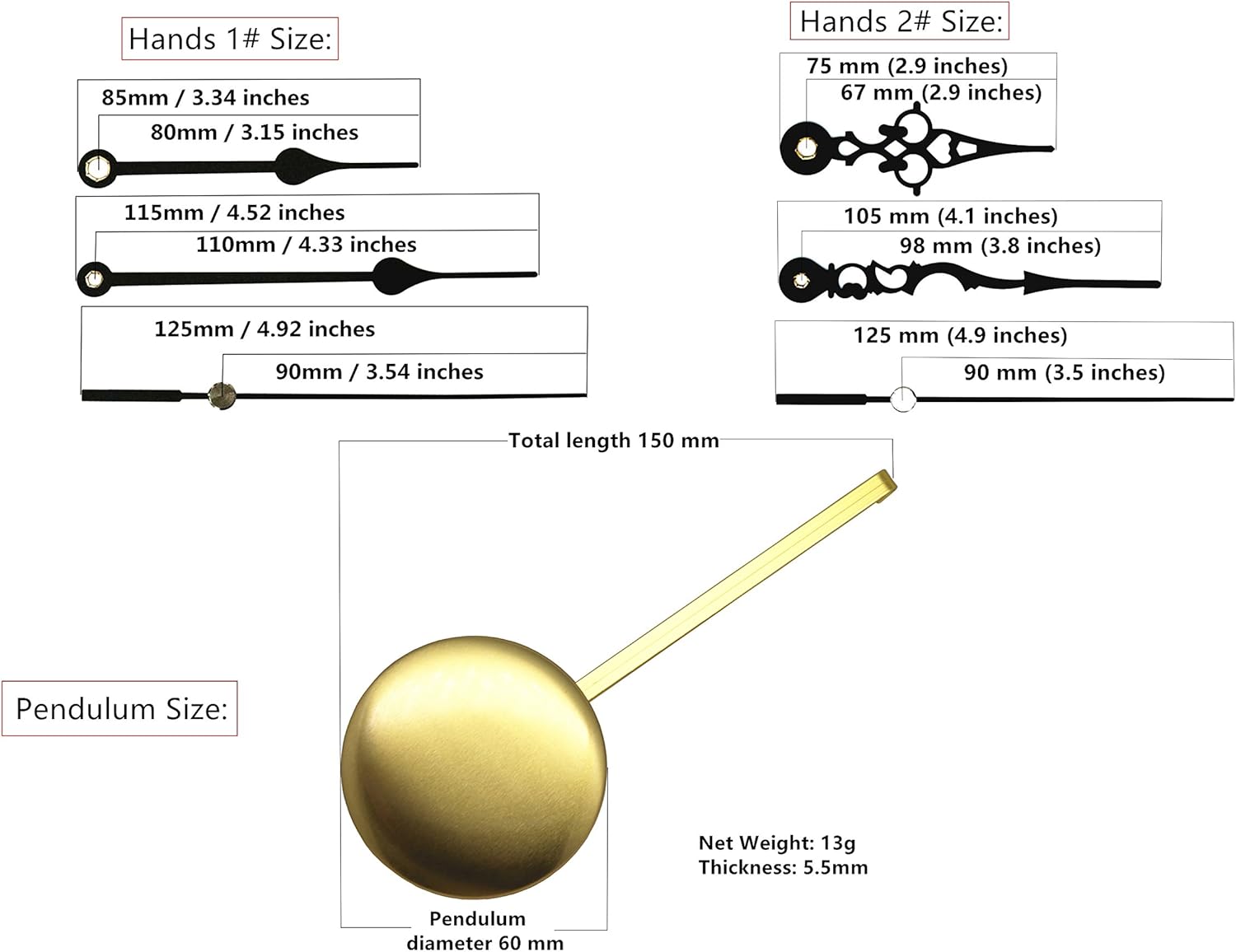 Durable Elegant Chime Pendulum Movement