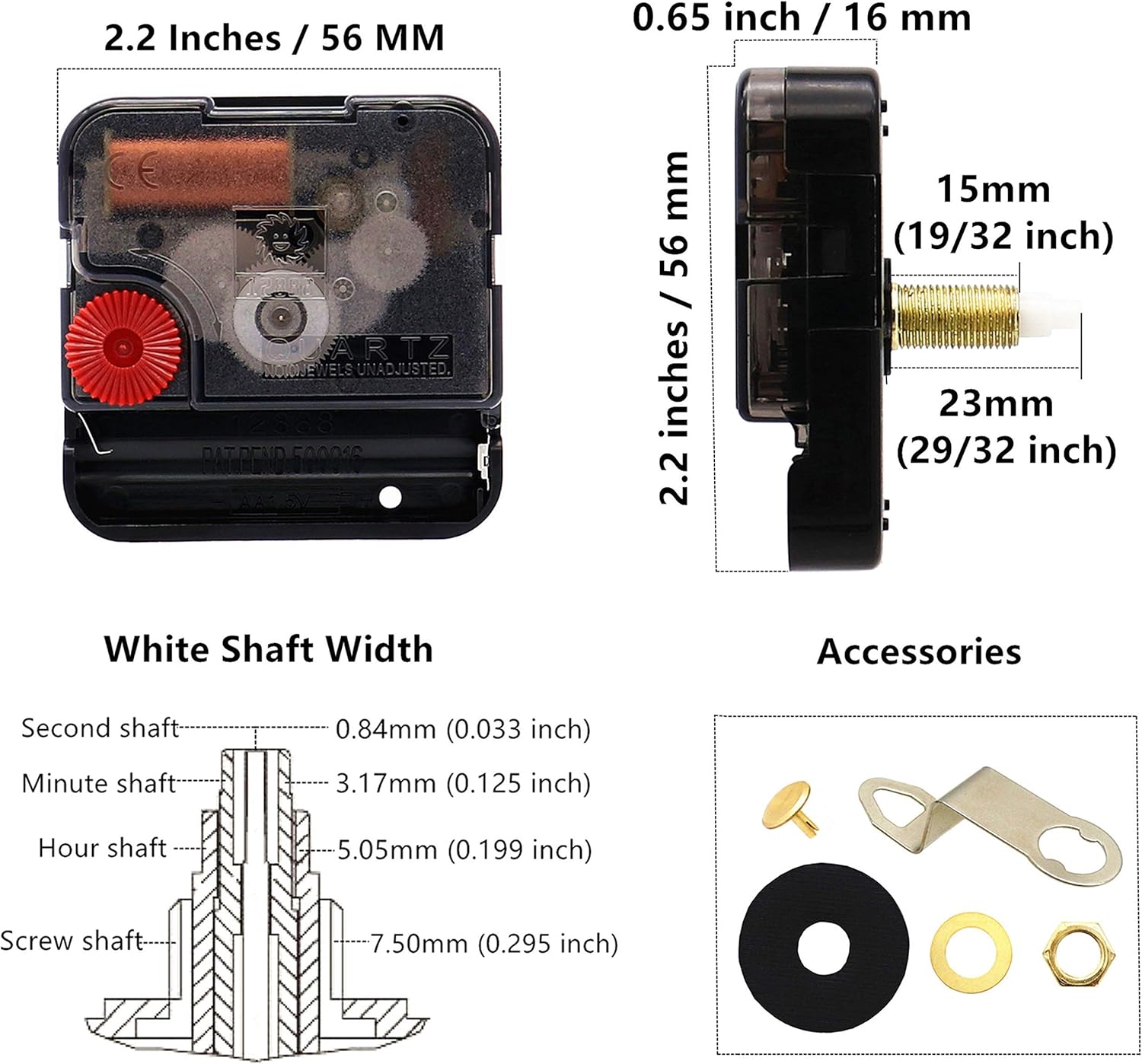 12888 crawled quartz wall clock movement parts replacement kit