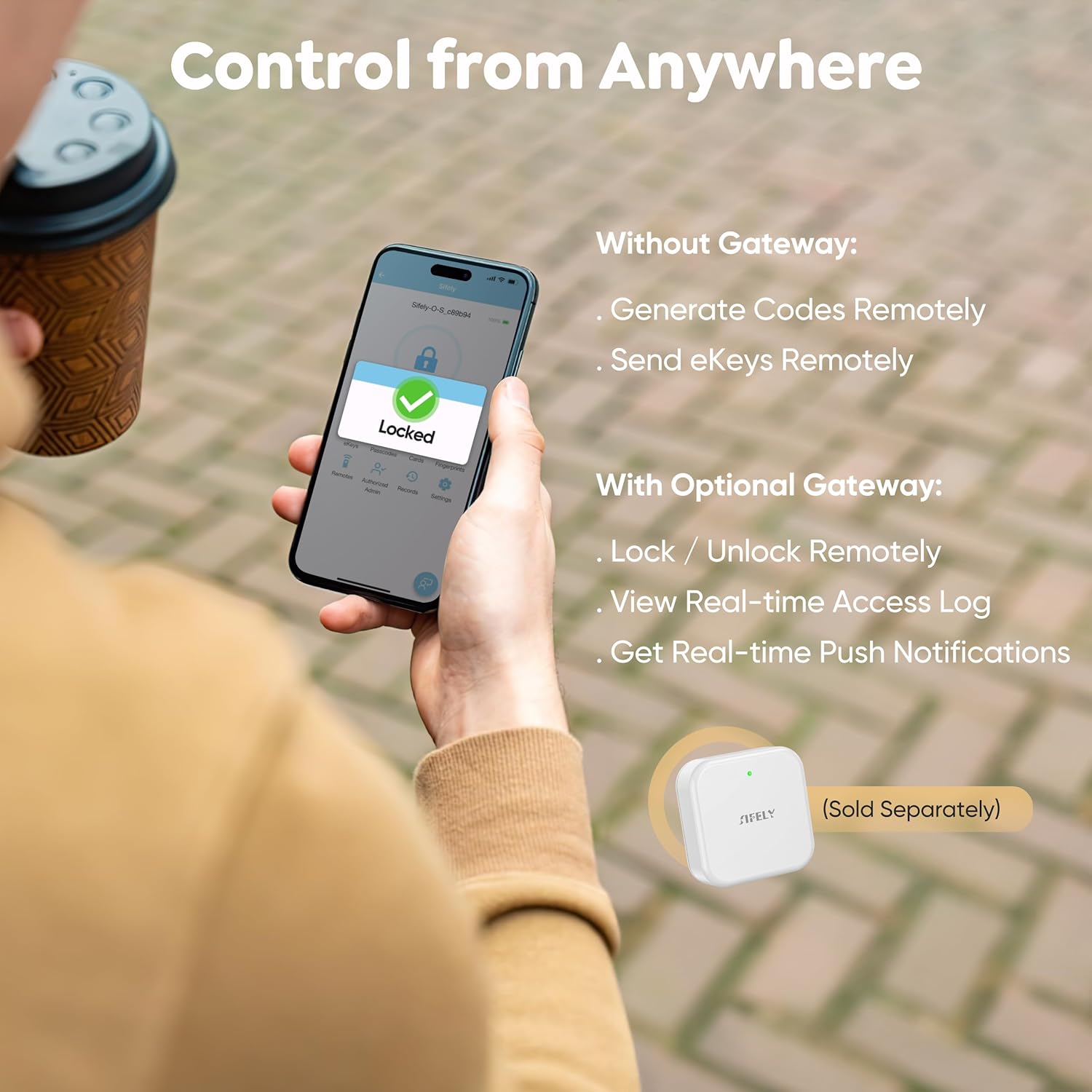 Sifely Smart Lock with Fingerprint Entry Black