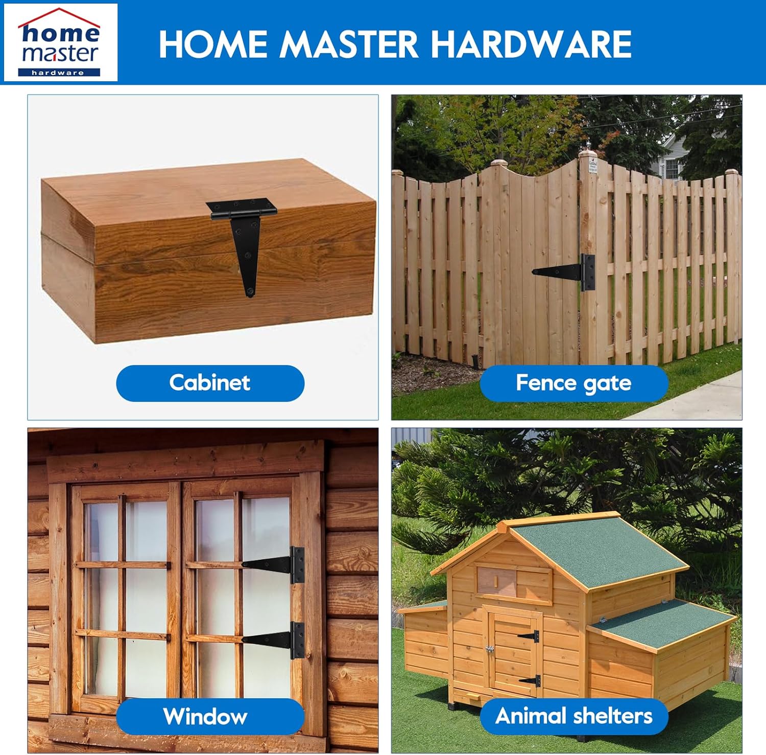 6 Inch T-Strap Gate Hinges Heavy Duty for Outdoor Use