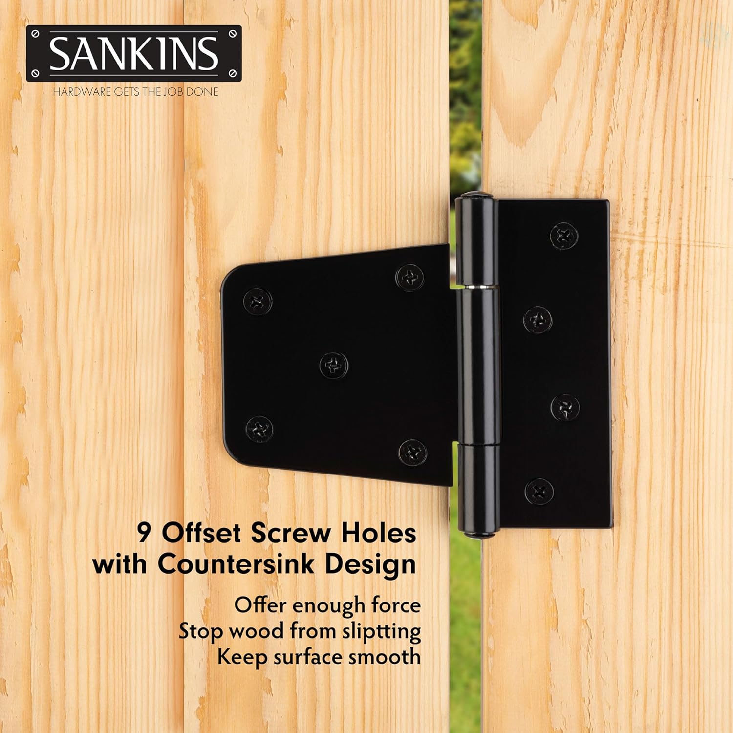 Durable 3-12 Gate Hinges Black Iron for Wooden Fences