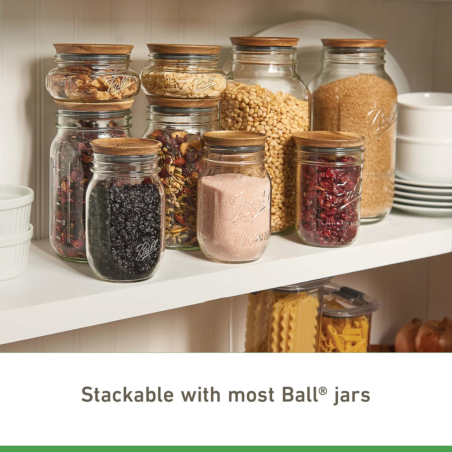 BPA-Free Acacia Wood Jar Lids - 5 Pack