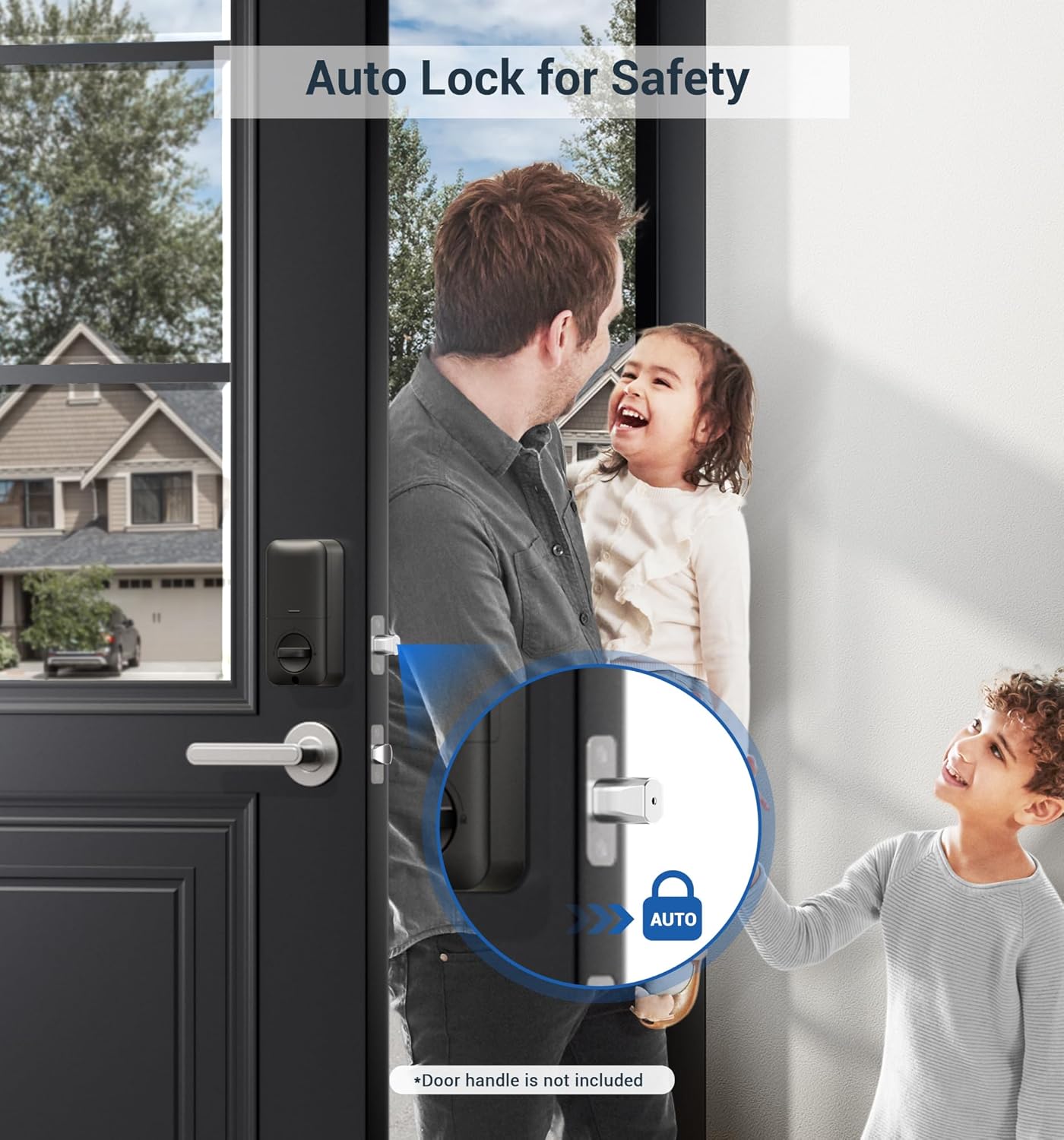 Biometric Smart Lock Fingerprint Unlock Multi-Family Security Front Door Lock