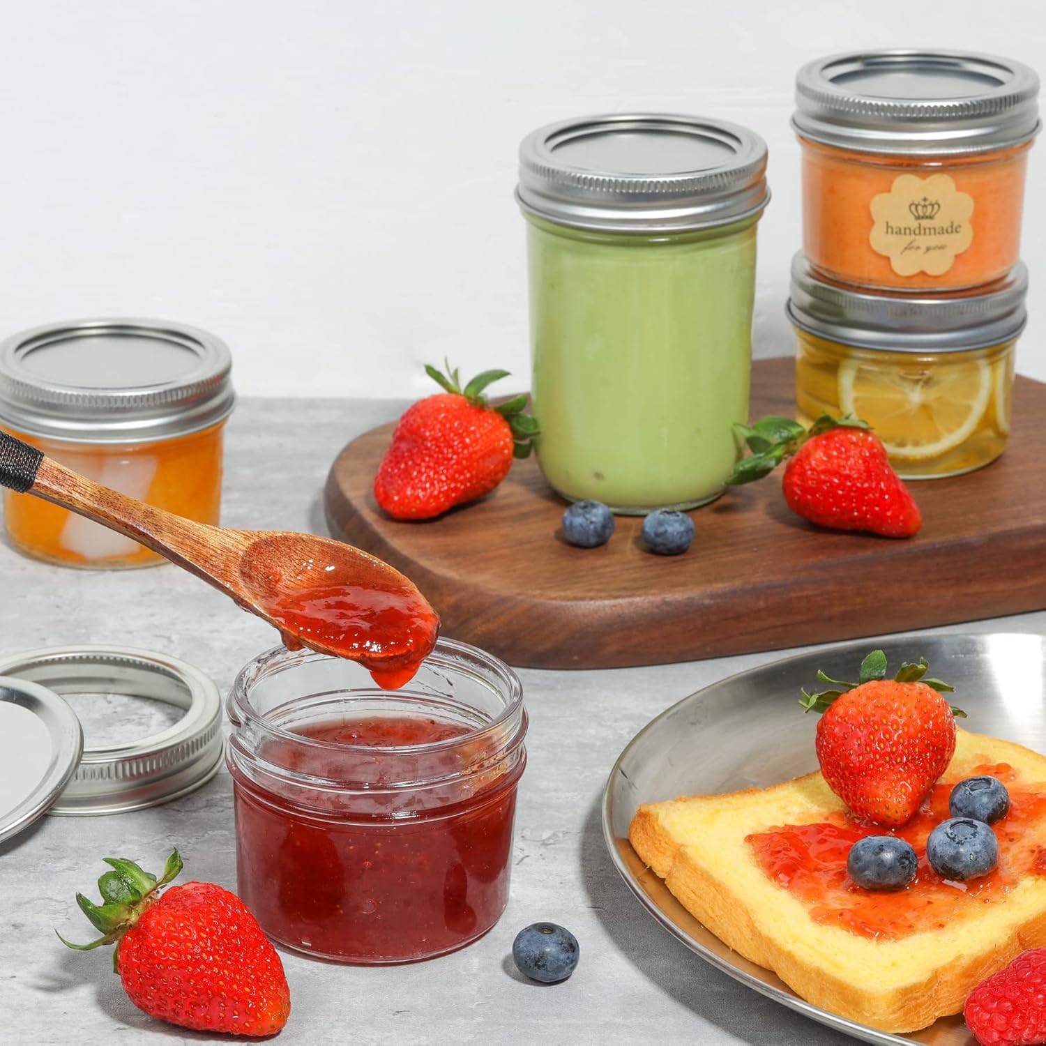 ComSaf Mini Mason Jars Set of 8 - Compact Durable