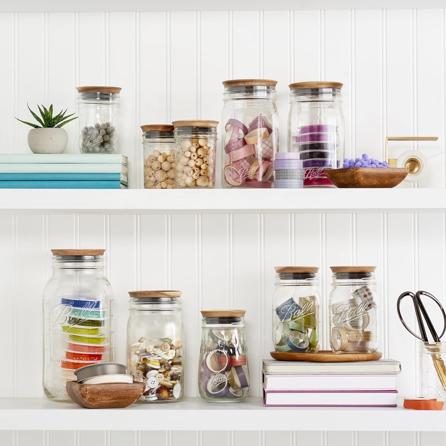 BPA-Free Acacia Wood Jar Lids - 5 Pack