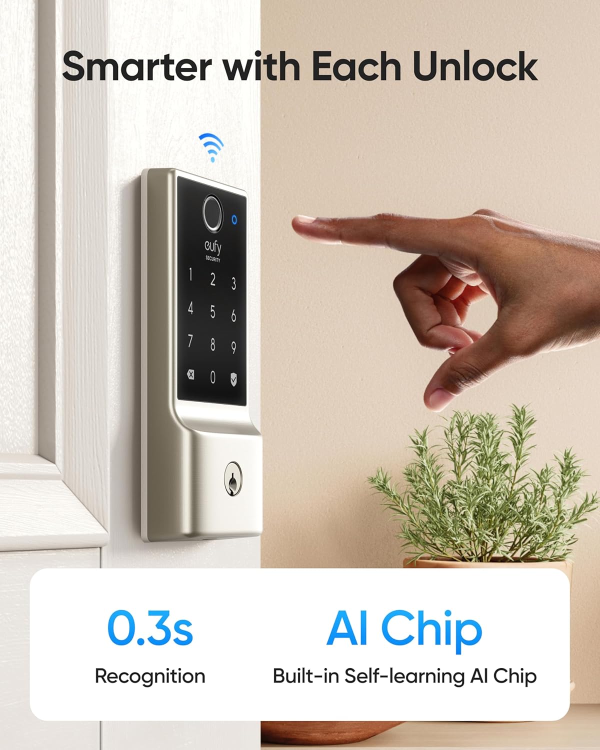 Eufy Security Smart Lock C220 with Fingerprint Entry 8-Month Battery