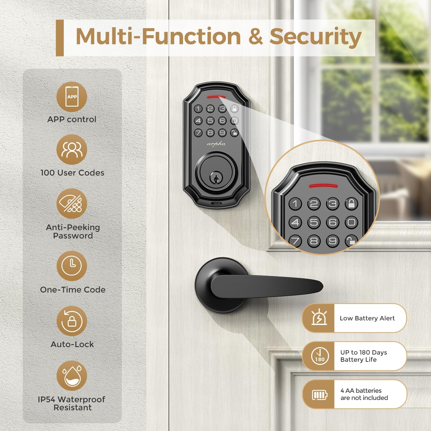 Keyless Front Door Lock Set with App Control