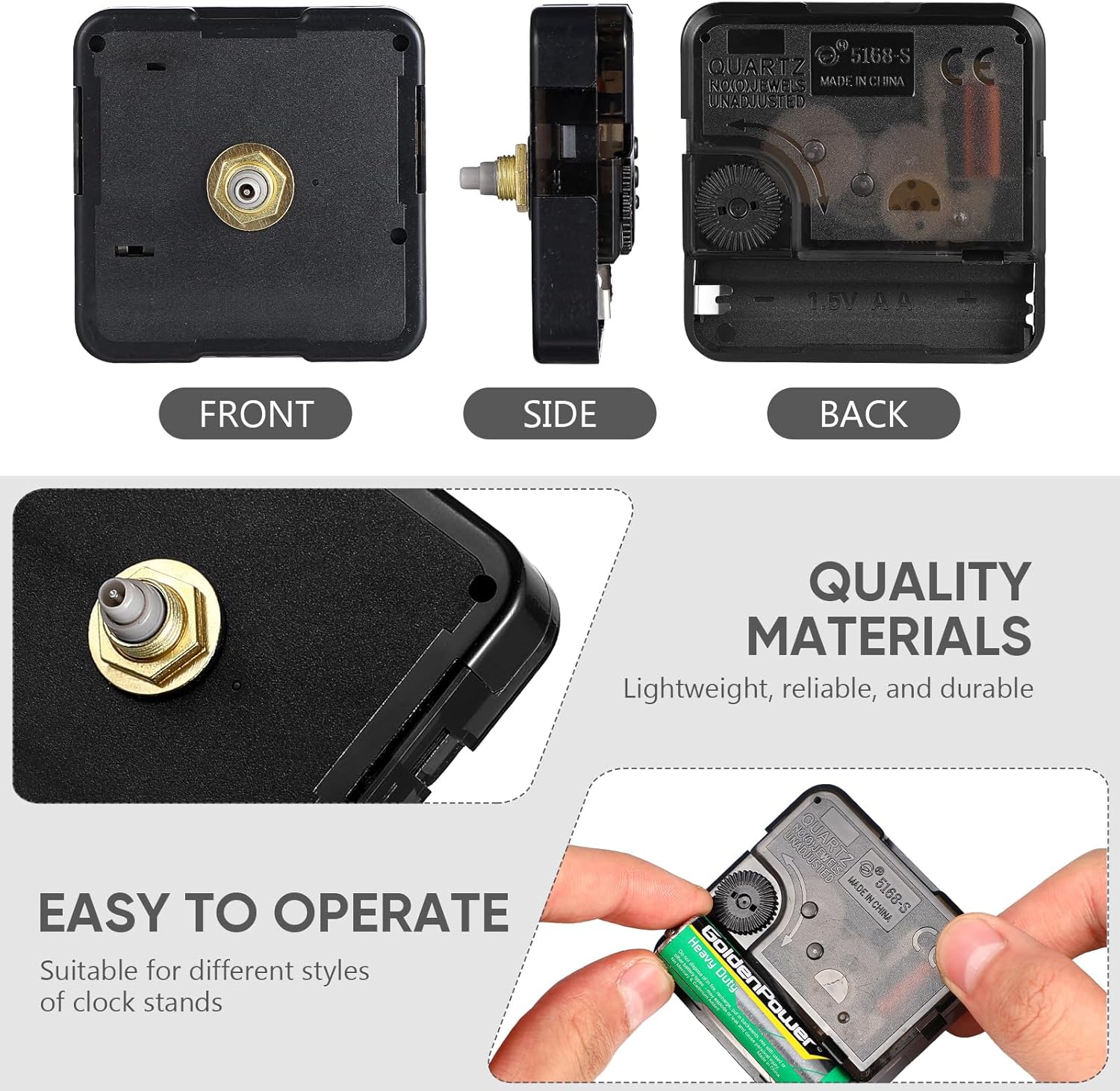 Silent Movement Digital Wall Clock Movement Battery-Operated for Diy Projects