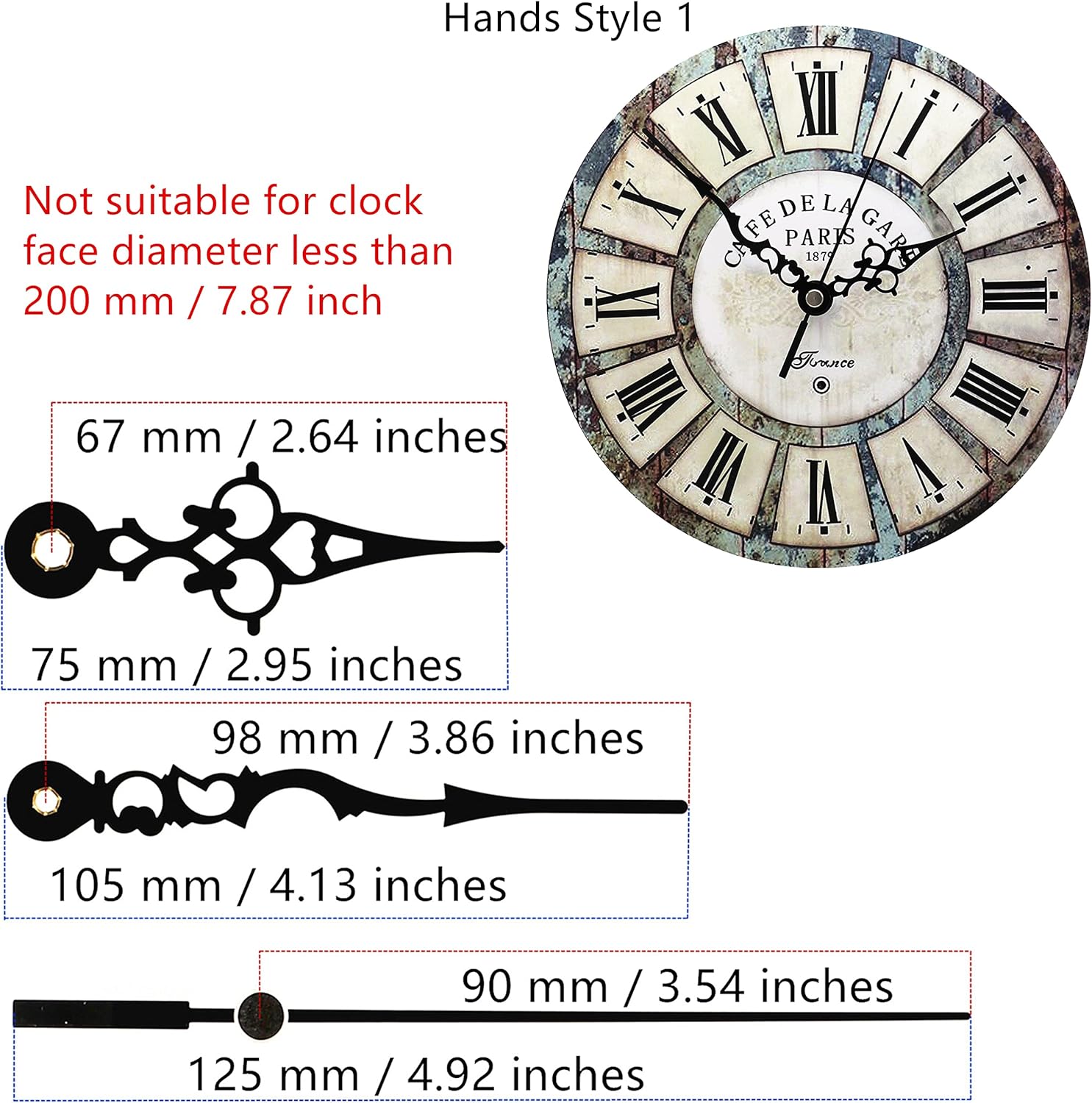 Adjustable Cross Stitch Clock Movement 8mm Shaft for Embroidery Clocks