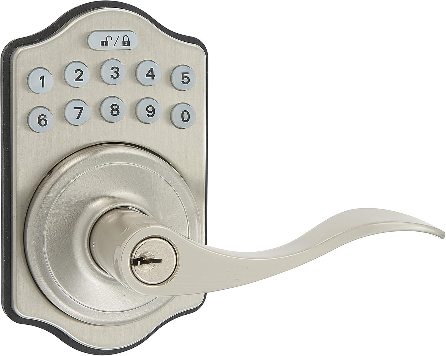 Lock Effortlessly with SATIN Nickel Door Lock and Keypad Entry