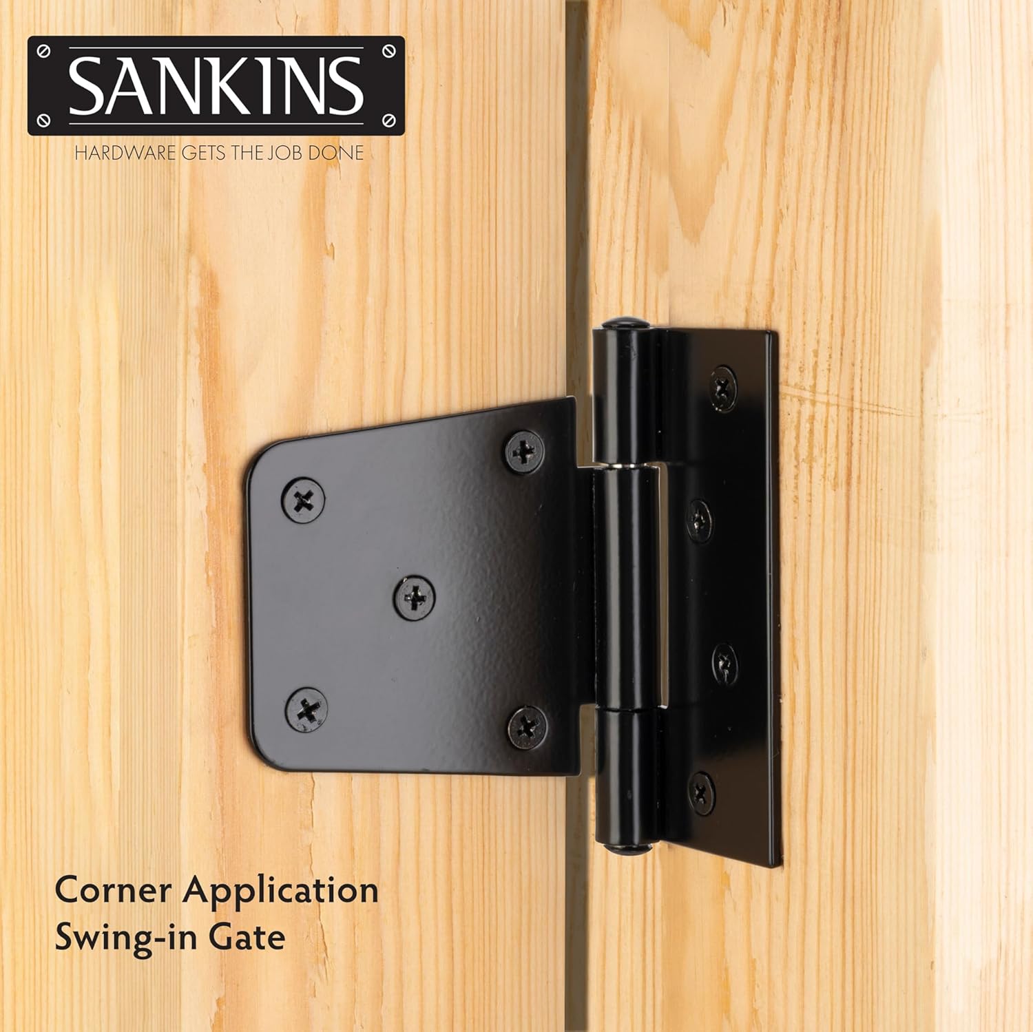 Durable 3-12 Gate Hinges Black Iron for Wooden Fences