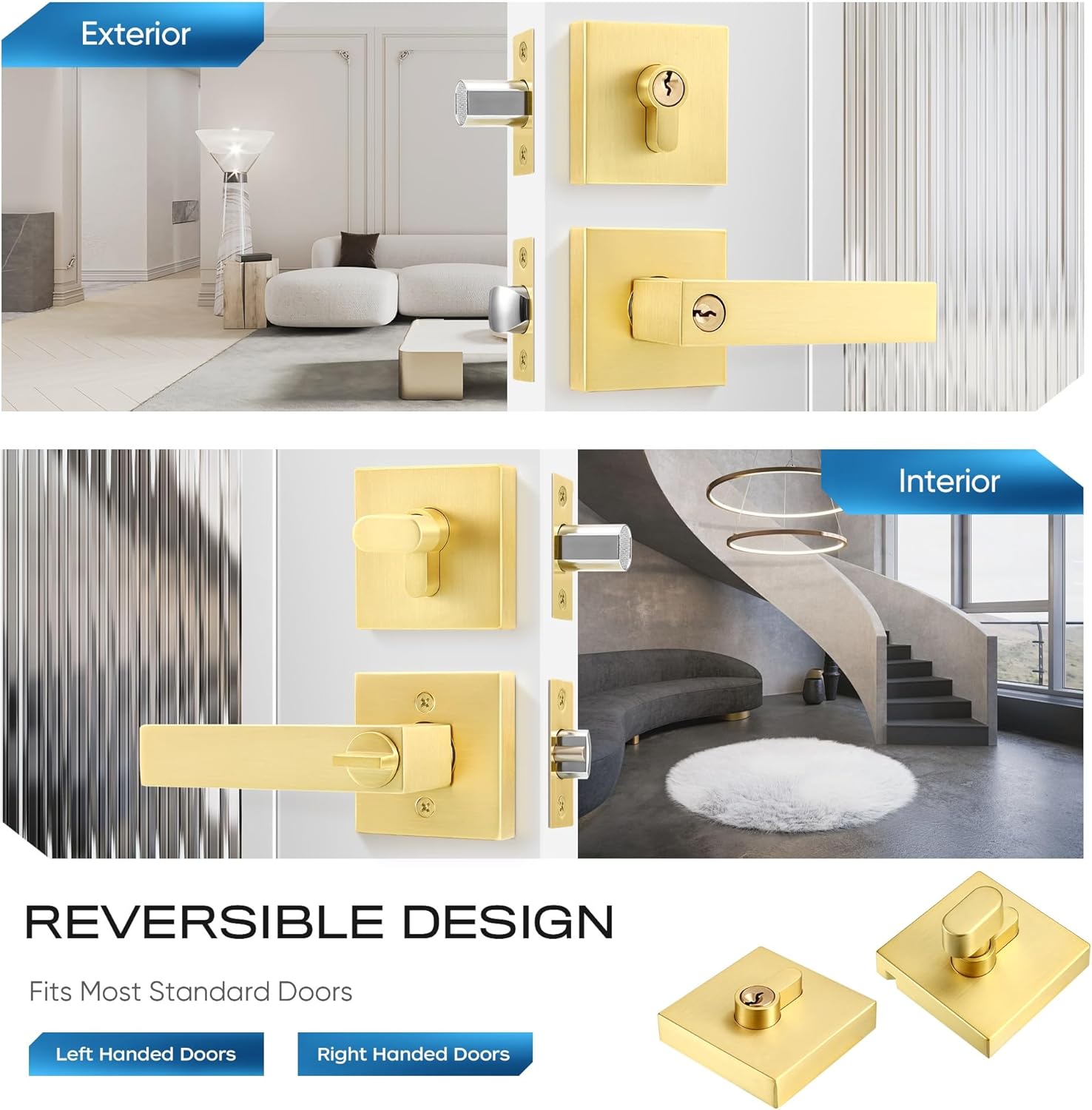High-Quality Door Handle and Deadbolt Set for Home Office Use