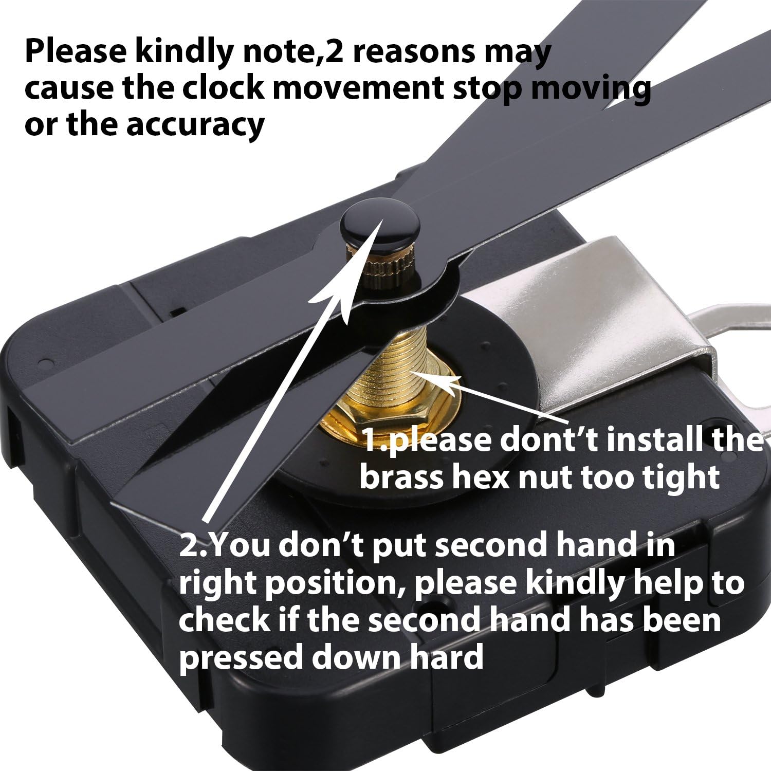 Hicarer Luxury Clock Mechanism with Smooth Operation and Long-Hand Design