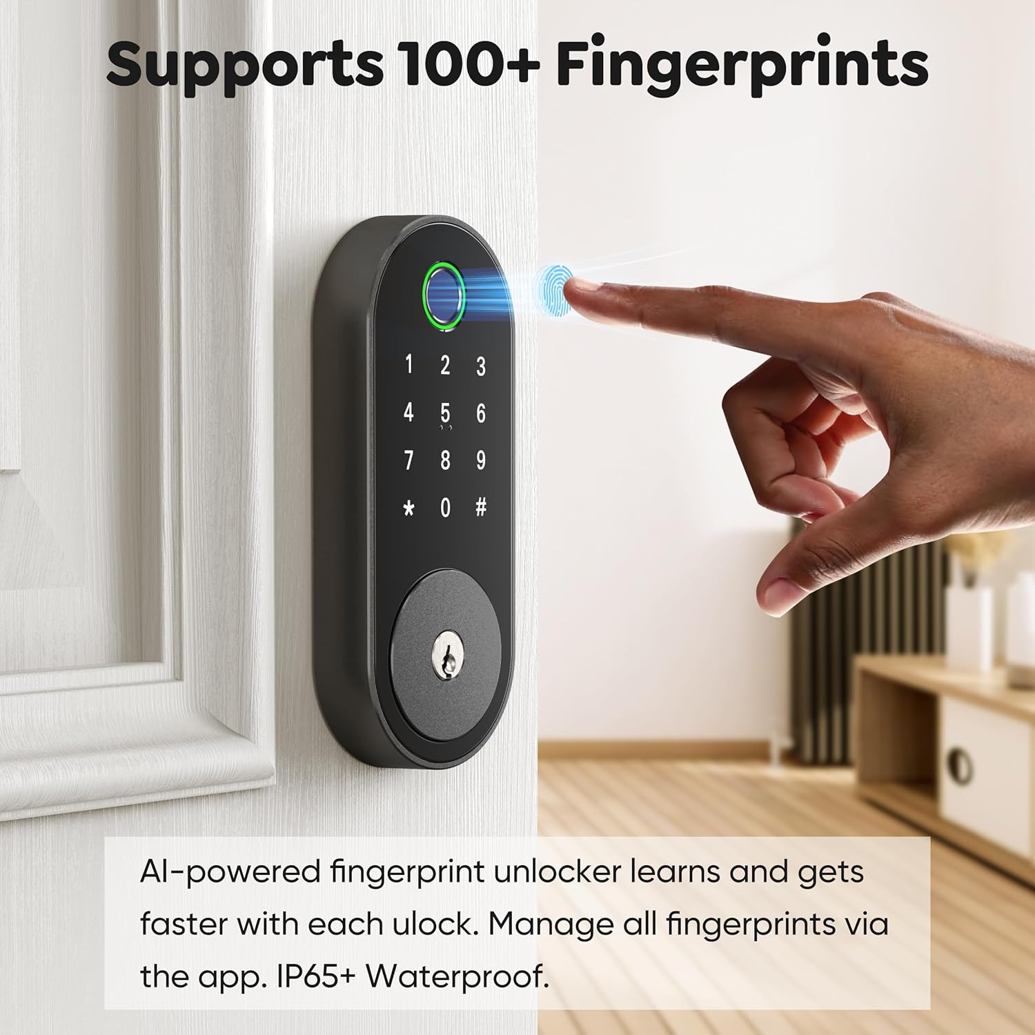 Sifely Smart Lock with Fingerprint Entry Black