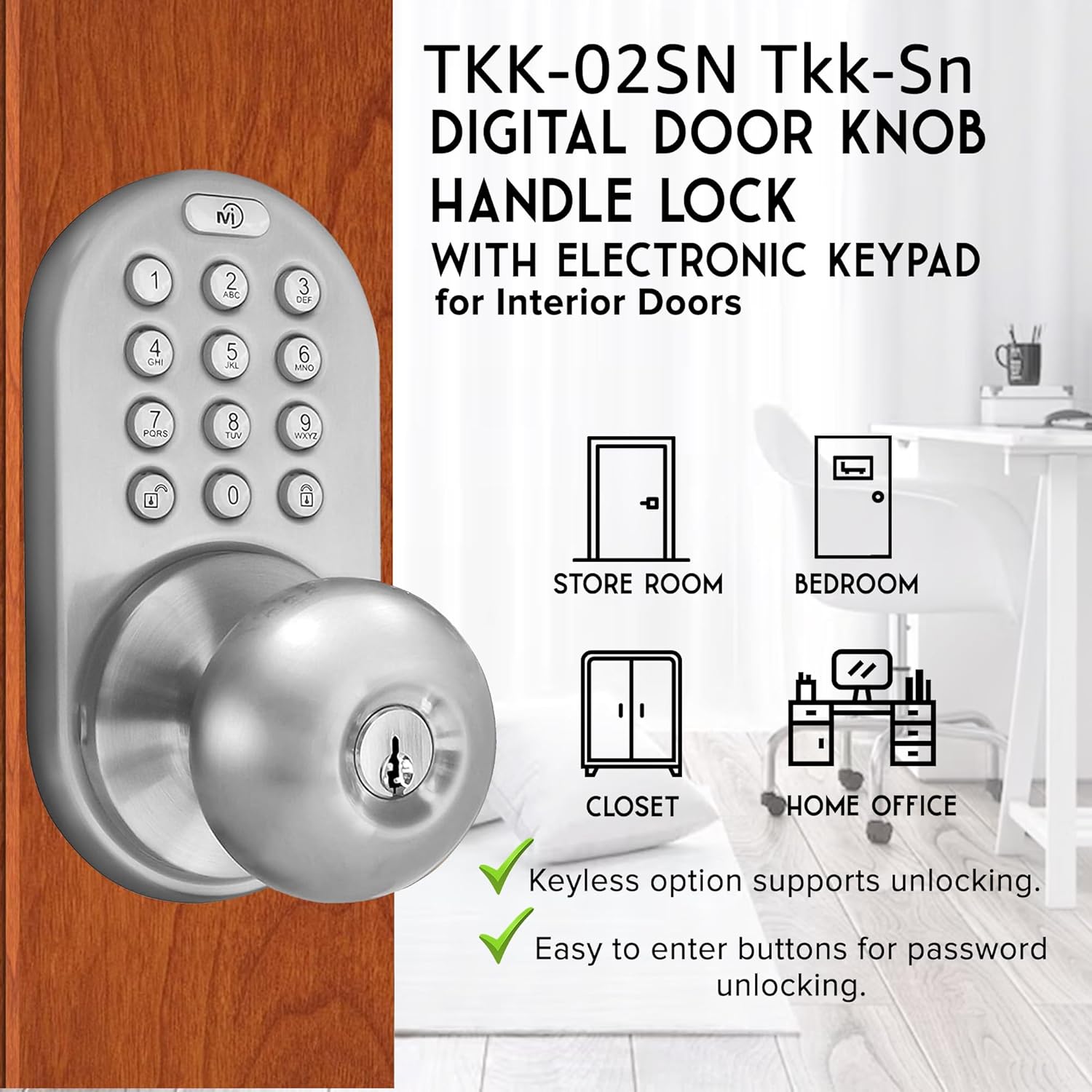 Premium Door Knob Lock with Keyless Entry