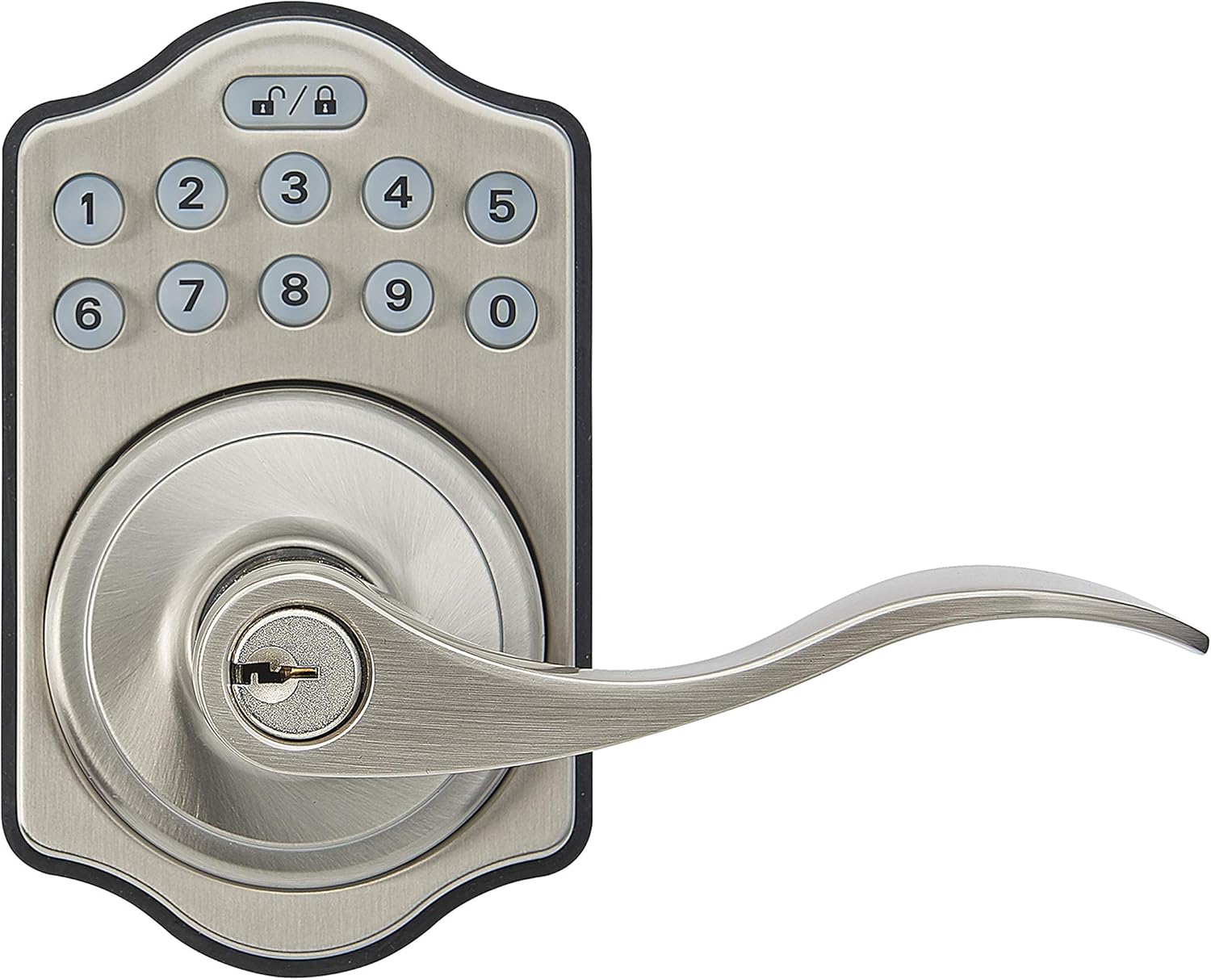 Lock Effortlessly with SATIN Nickel Door Lock and Keypad Entry