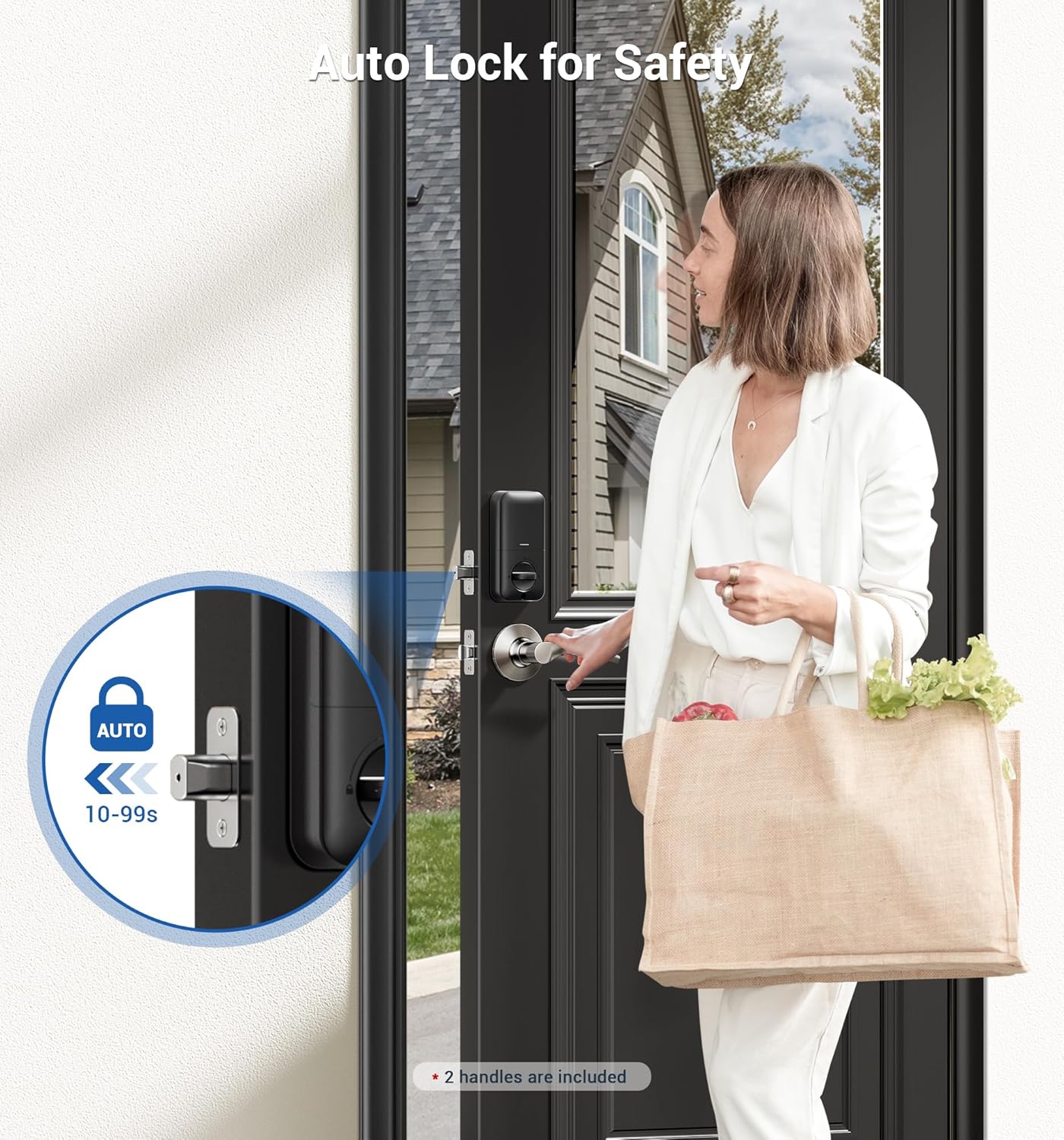 Fingerprint Entry Door Lock with Ledges and Smart Security