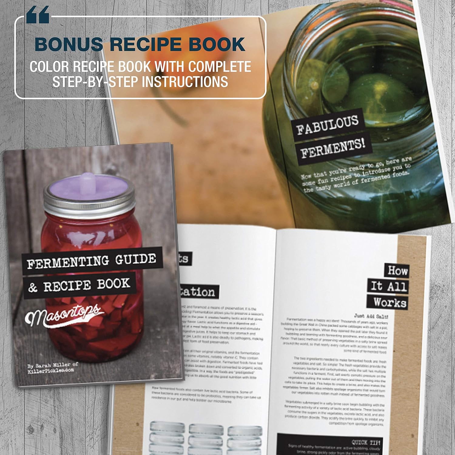 Manual Fermentation Kit - Tasty Probiotic and Gut-Busting Pickles Hot Sauce Kimchi