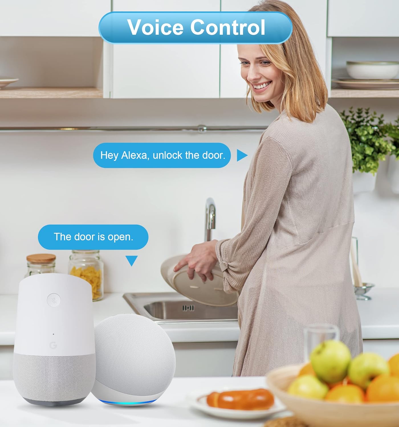 Wireless Dead bolt Gateway with Real-Time Monitoring Voice Control AlexaGoogle Setup
