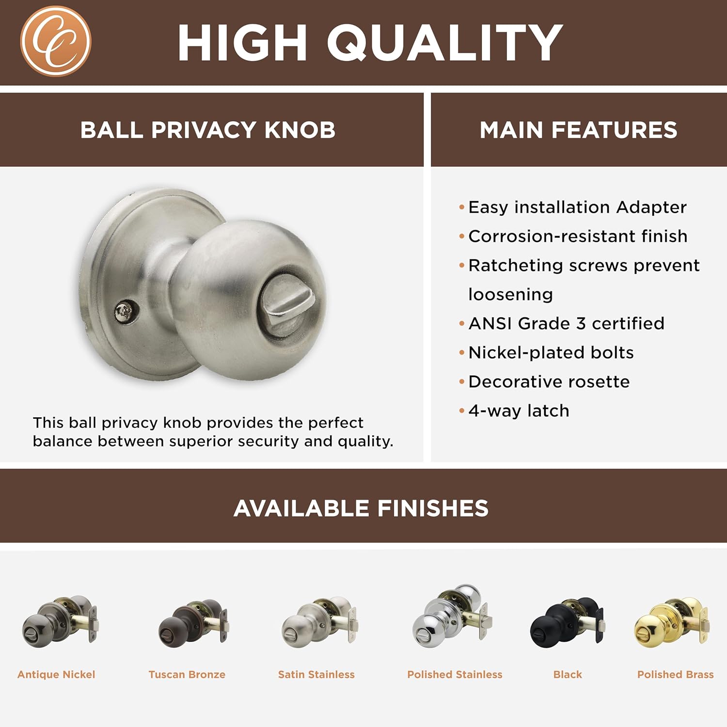 Copper Creek Privacy Door Knob