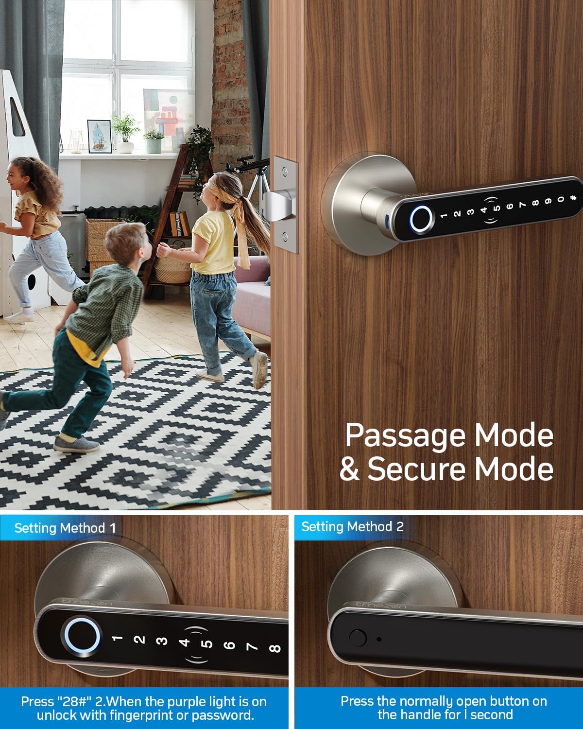 TMEZON Smart Keyless Door Lock with Fingerprint Entry