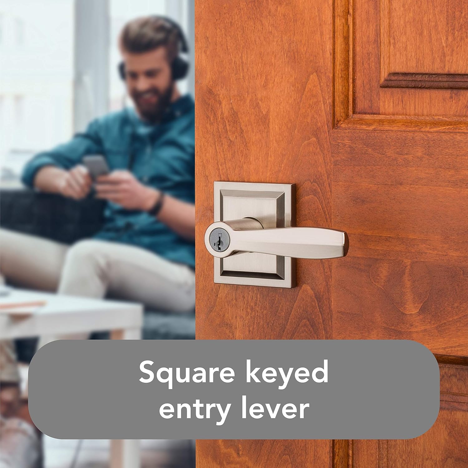 Baldwin Entry Door Reversible Lever with SmartKey and Microban Protection