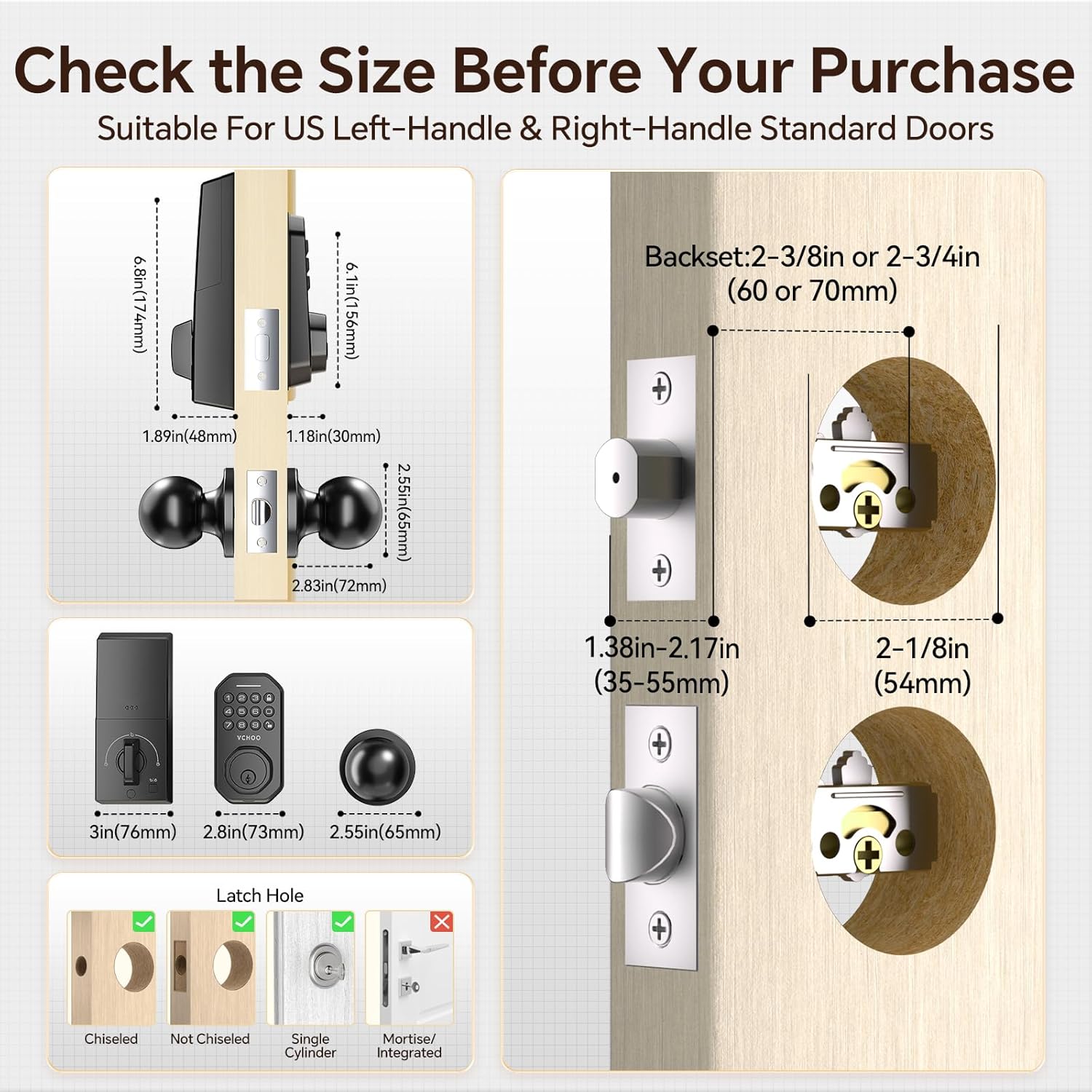 Keyless Entry Door Lock with Handle for Smart Security