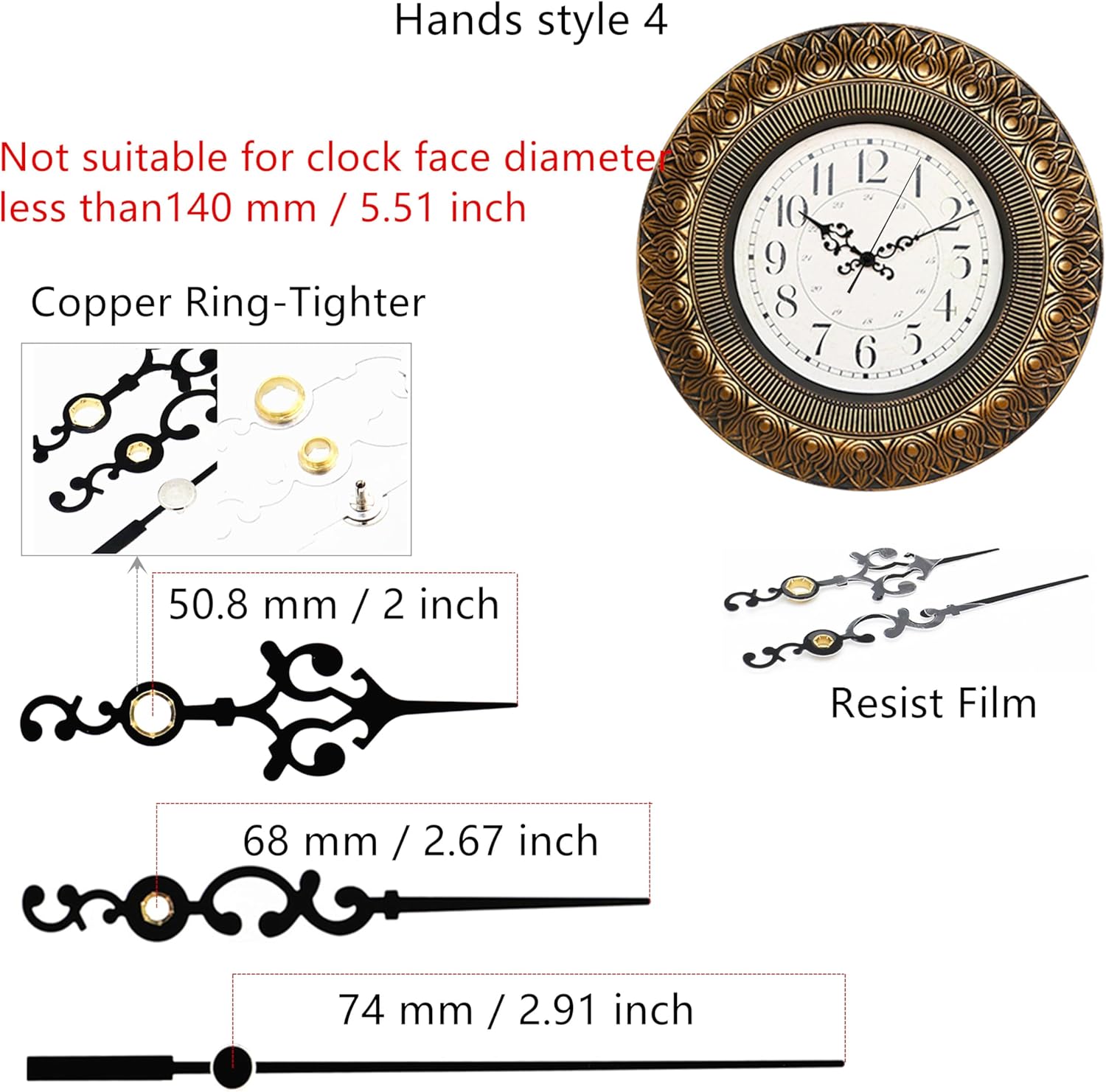Adjustable Cross Stitch Clock Movement 8mm Shaft for Embroidery Clocks