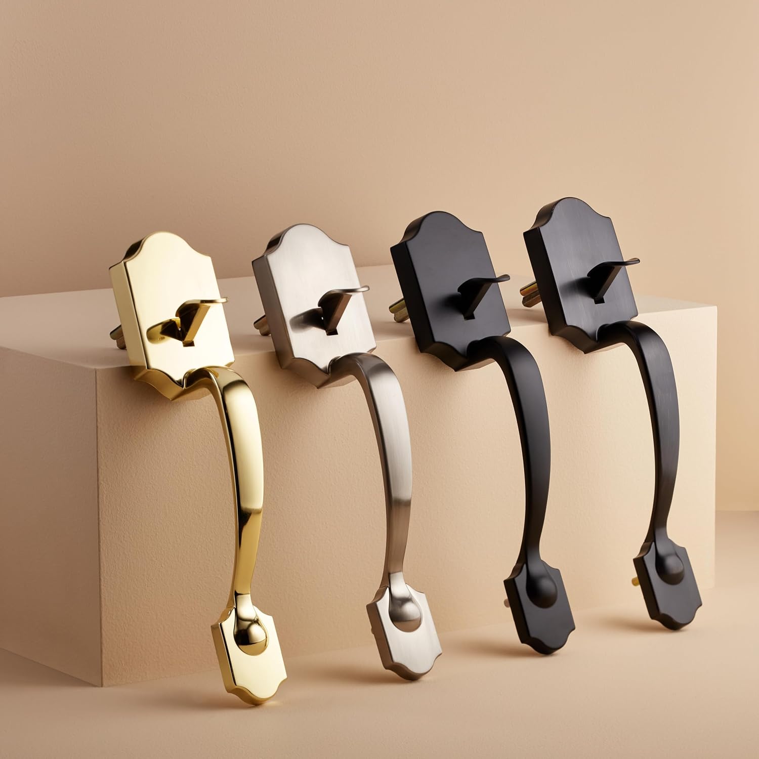 Amazon Basics Handleset with Shelby Lever for Single Cylinder Lock Oil Bronze