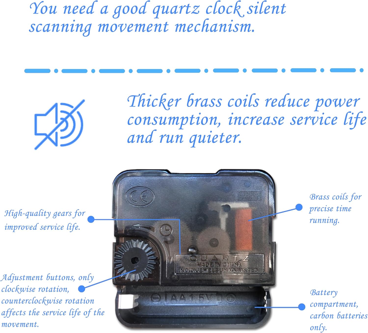 Precise Silent Wall Clock Movement for DIY Crafts