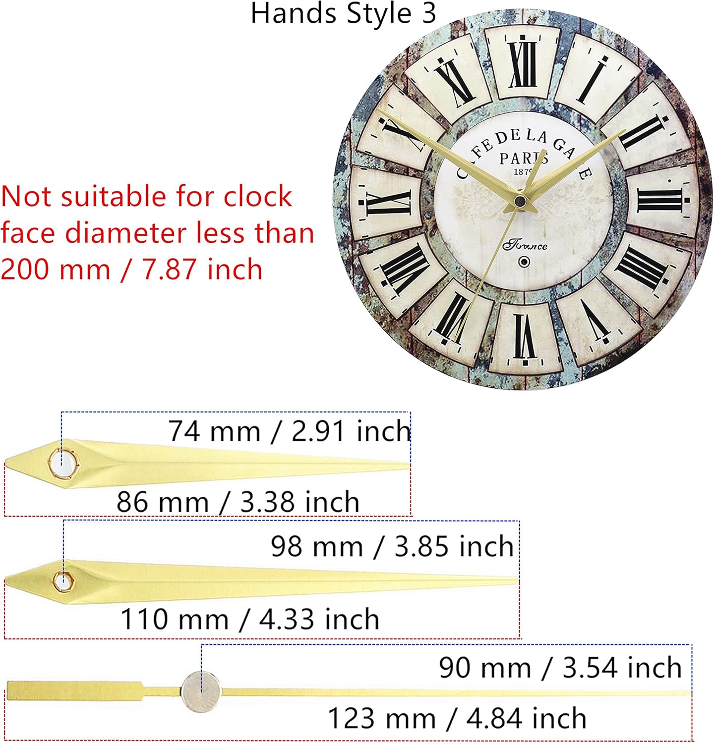 Adjustable Cross Stitch Clock Movement 8mm Shaft for Embroidery Clocks