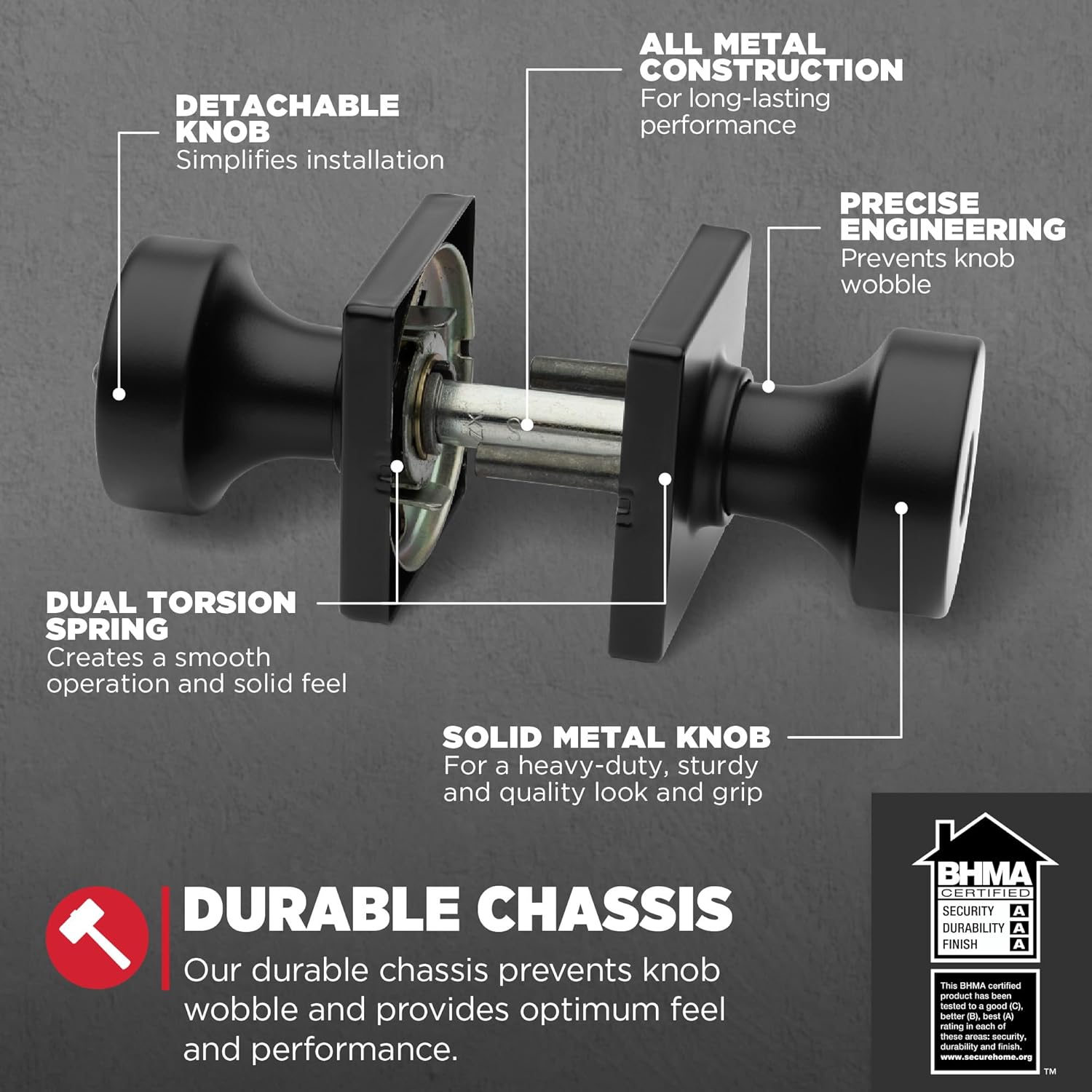 Kwikset Pismo Entry Door Knob - Heavy Duty Secure Entry Knob