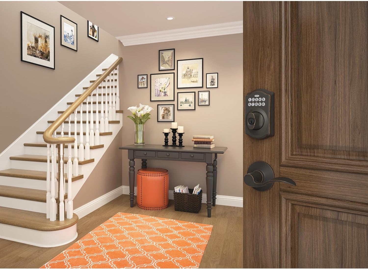 Secure Keyless Deadbolt Aged Bronze