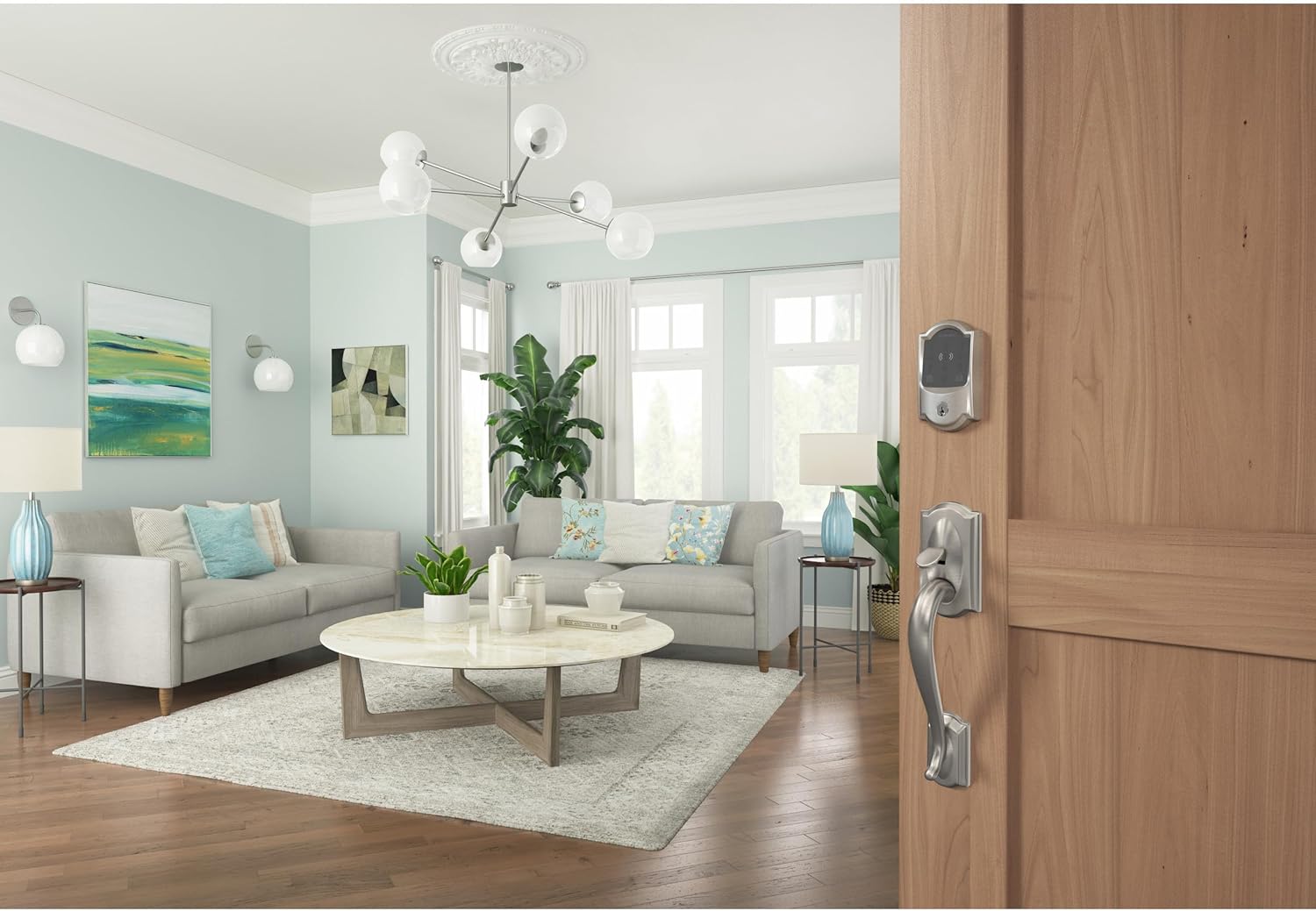 Smart Lock with Alexa Apple HomeKit Keyless Entry WiFi DL-80100 SATIN NICKEL
