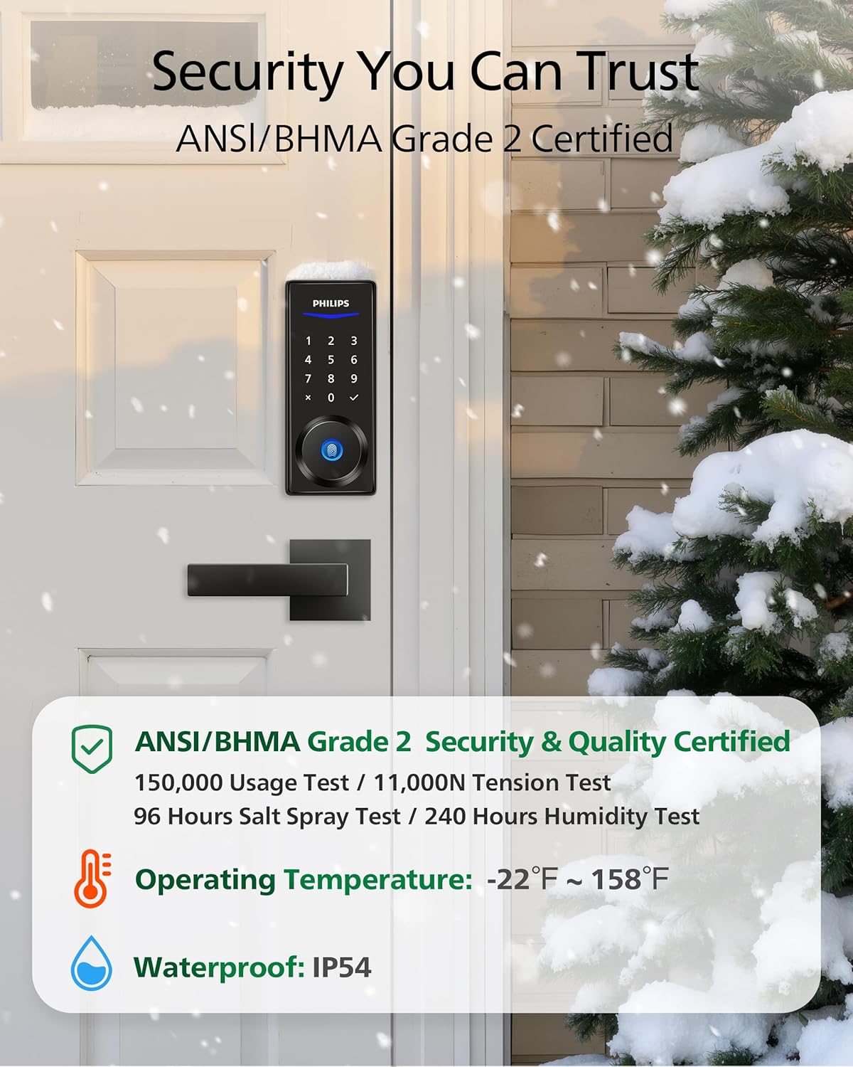 Philips Keyless Entry Door Lock with Fingerprint Security