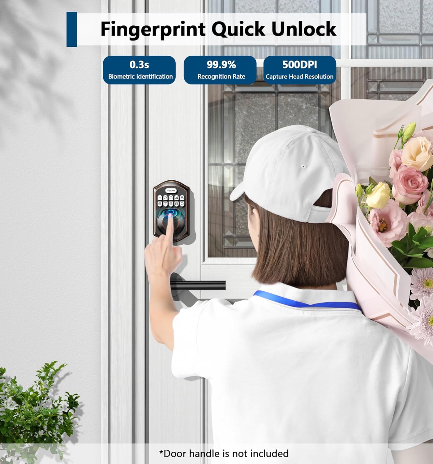 Quick-Install Fingerprint Door Lock - Oil-Rubbed Bronze