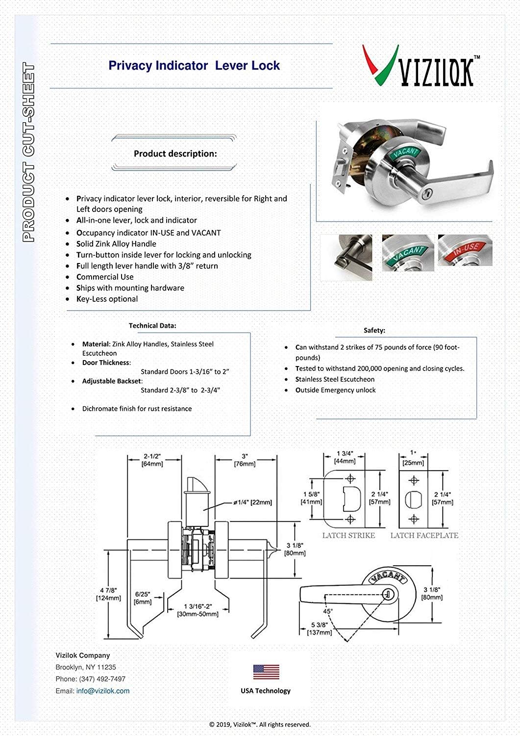 VIZILOK Door LockASEE Clear IndicatorHIPH
