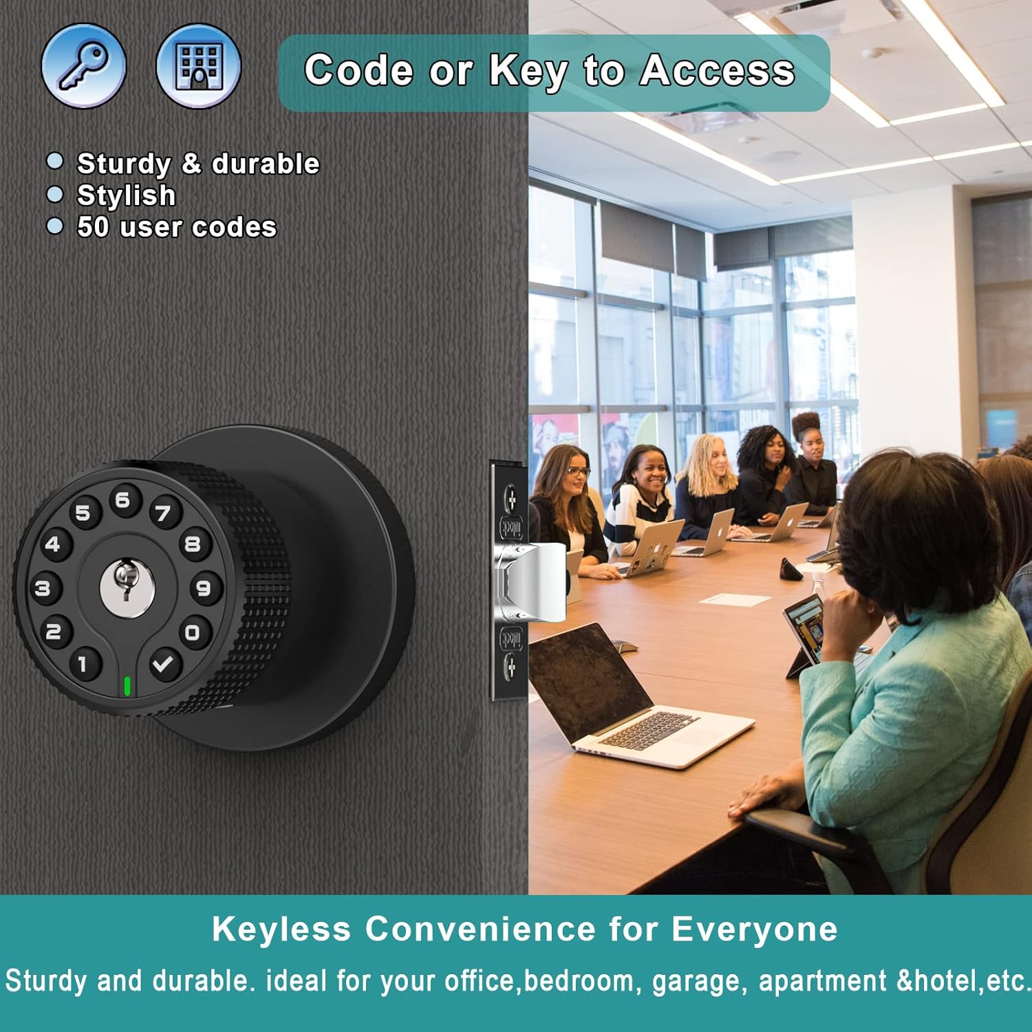 Keypad Door Knob with Key