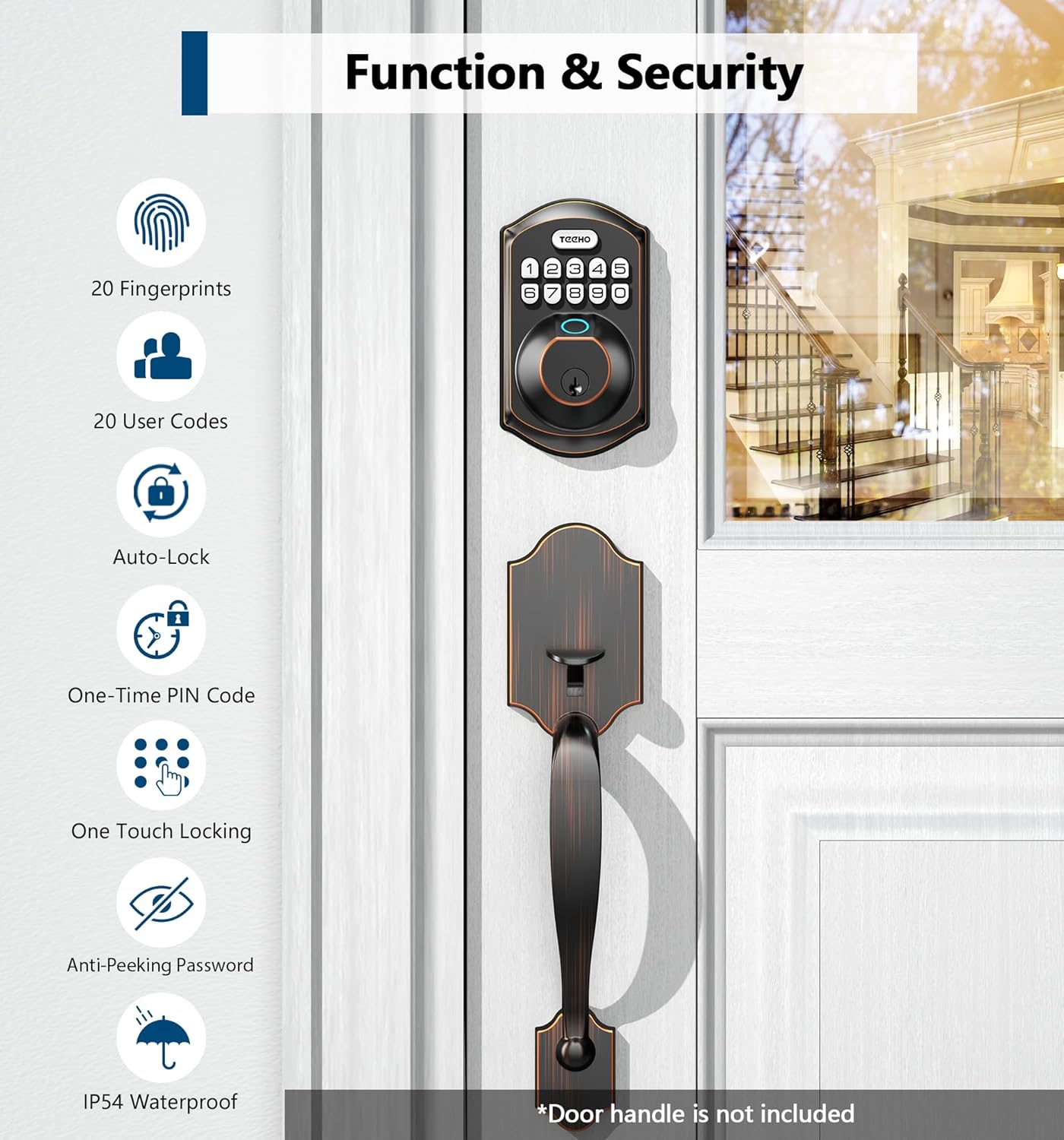 Quick-Install Fingerprint Door Lock - Oil-Rubbed Bronze