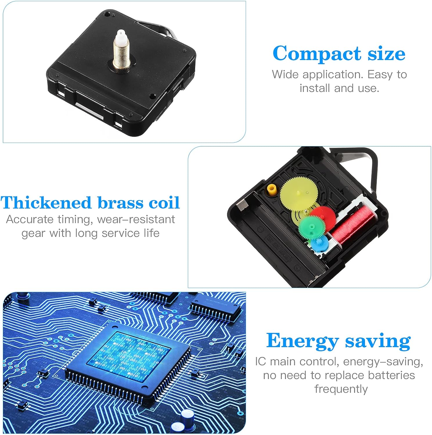 DOITOOL Silence Quartz Clock Movement Replacement Kit