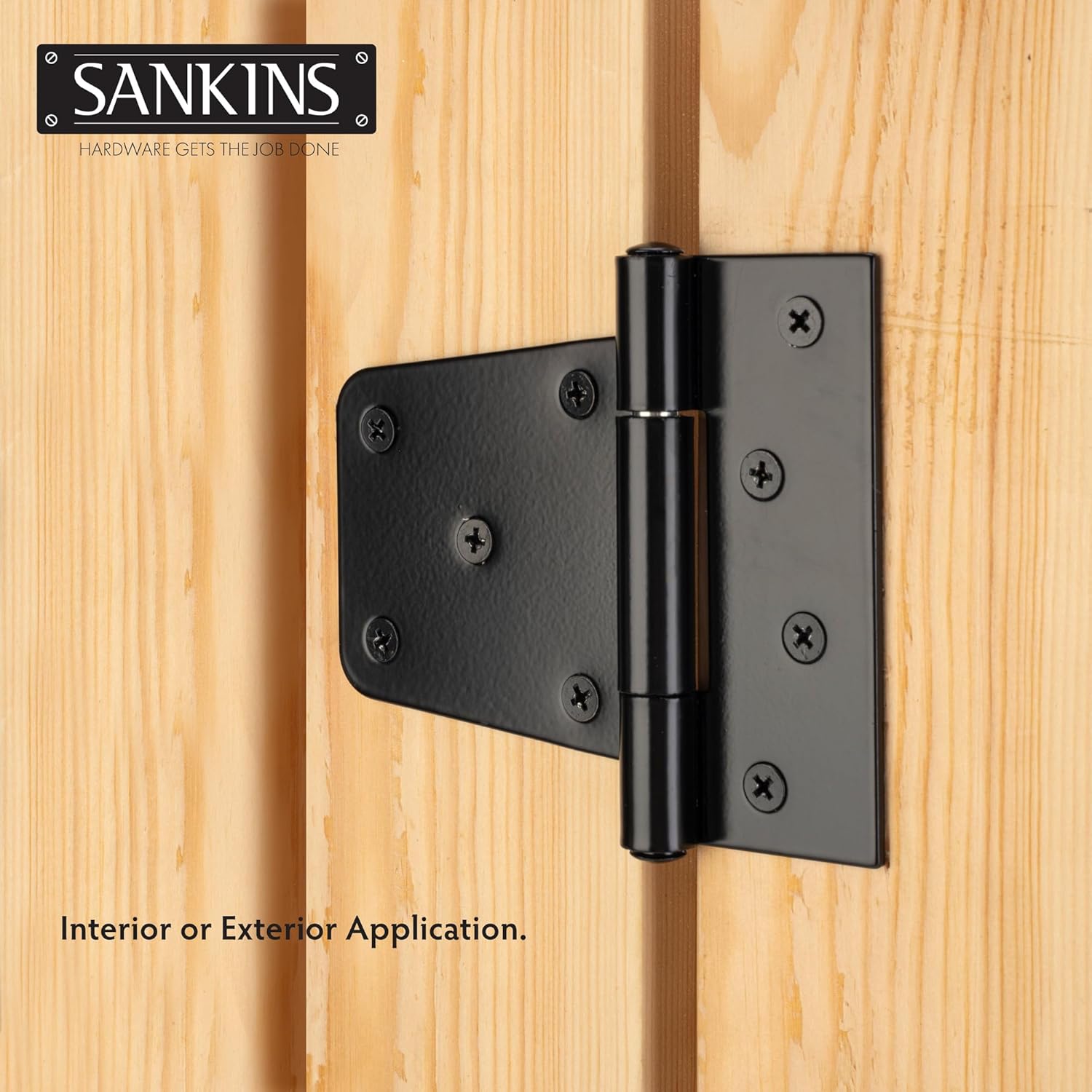 Durable 3-12 Gate Hinges Black Iron for Wooden Fences