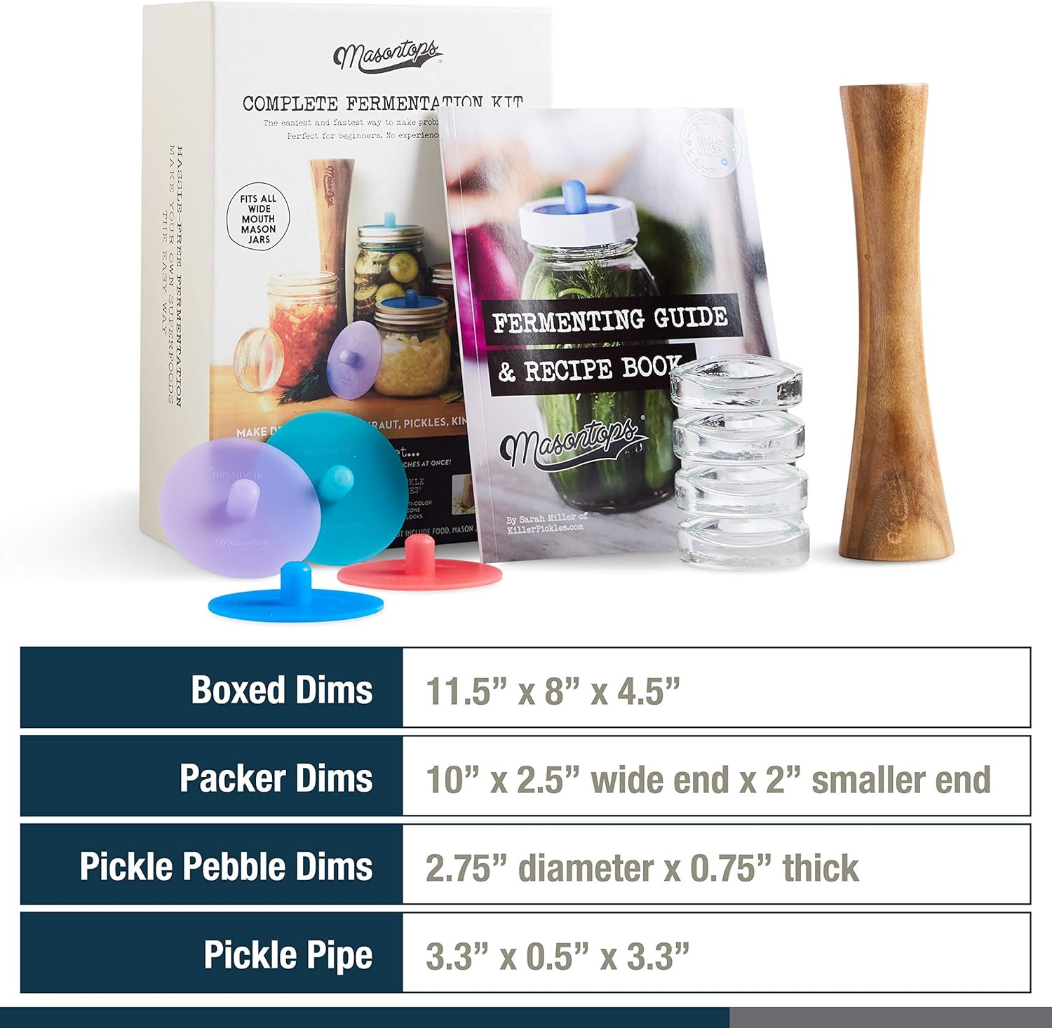 Manual Fermentation Kit - Tasty Probiotic and Gut-Busting Pickles Hot Sauce Kimchi