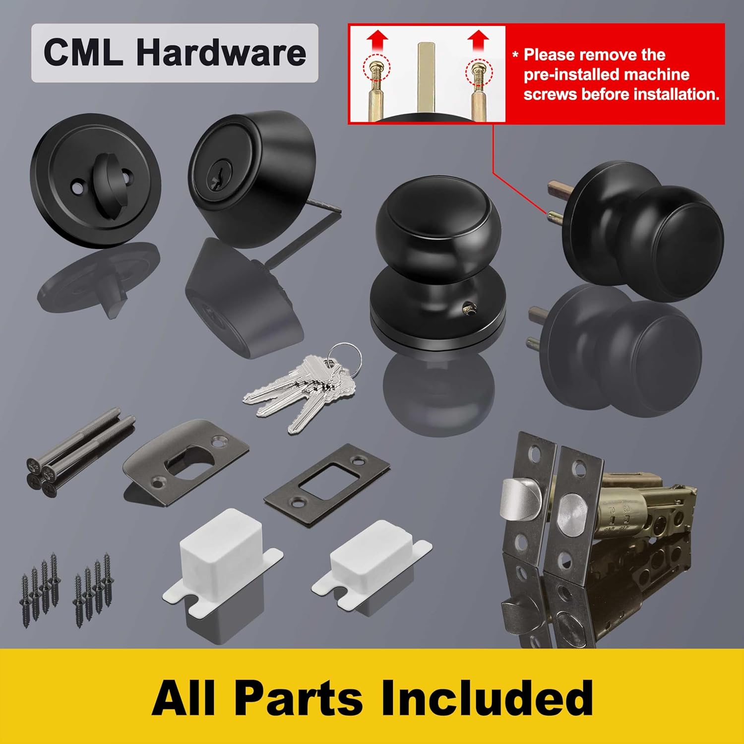 CML Hardware Deadbolt Door Lock and Passage Knob Set
