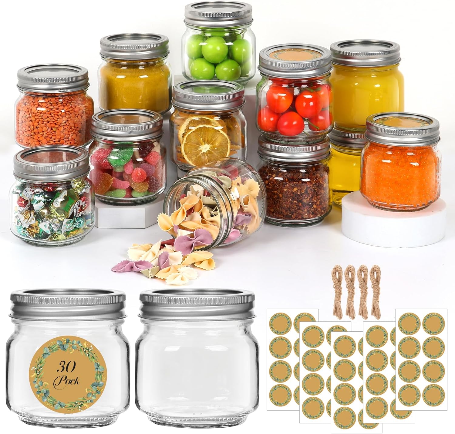 SZUAH 30-Piece Mason Jar Set