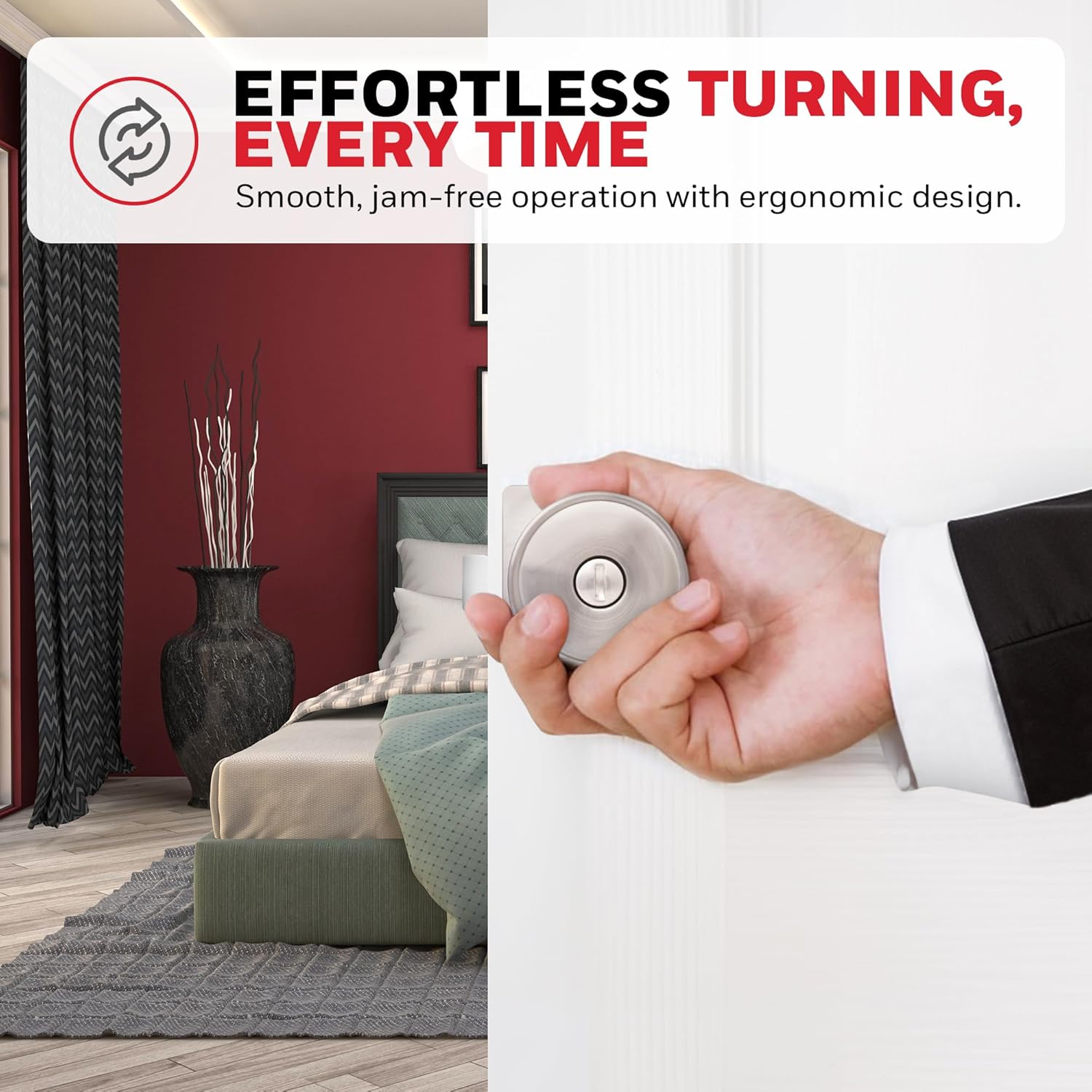 Sleek Nickel-Finished Privacy Door knob