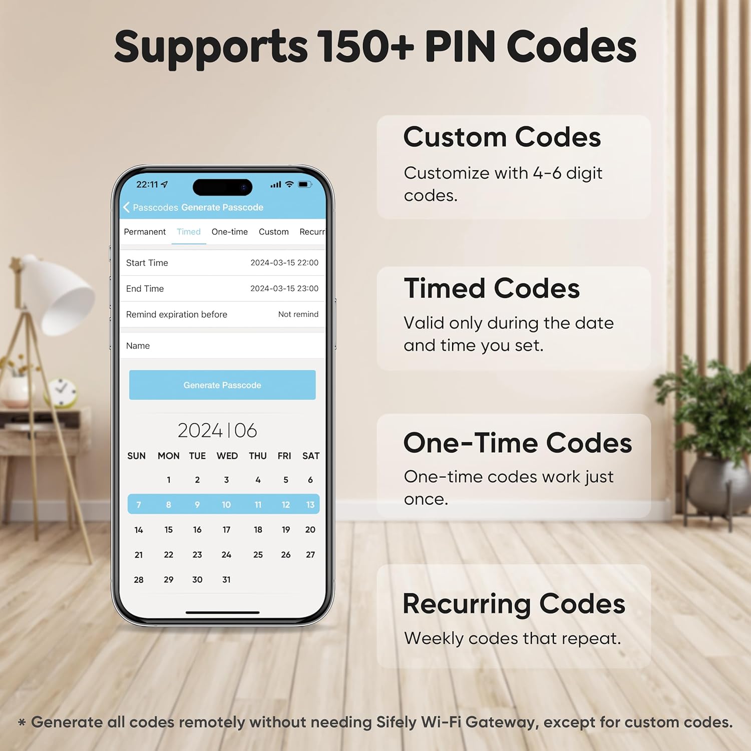 Sifely Smart Lock with Fingerprint Entry Black