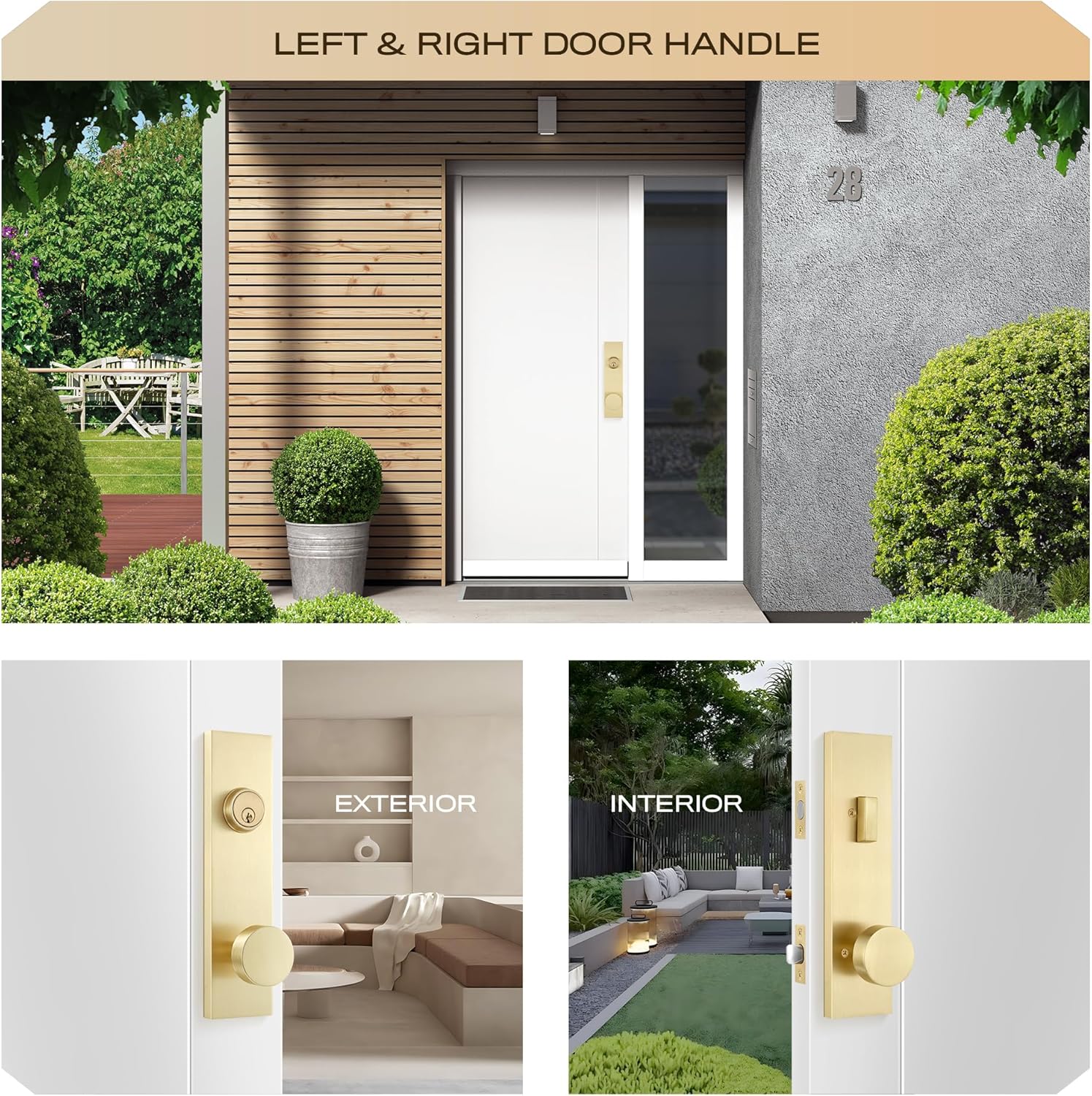 Leydebong Front Door Lock Set - SATIN BRASS